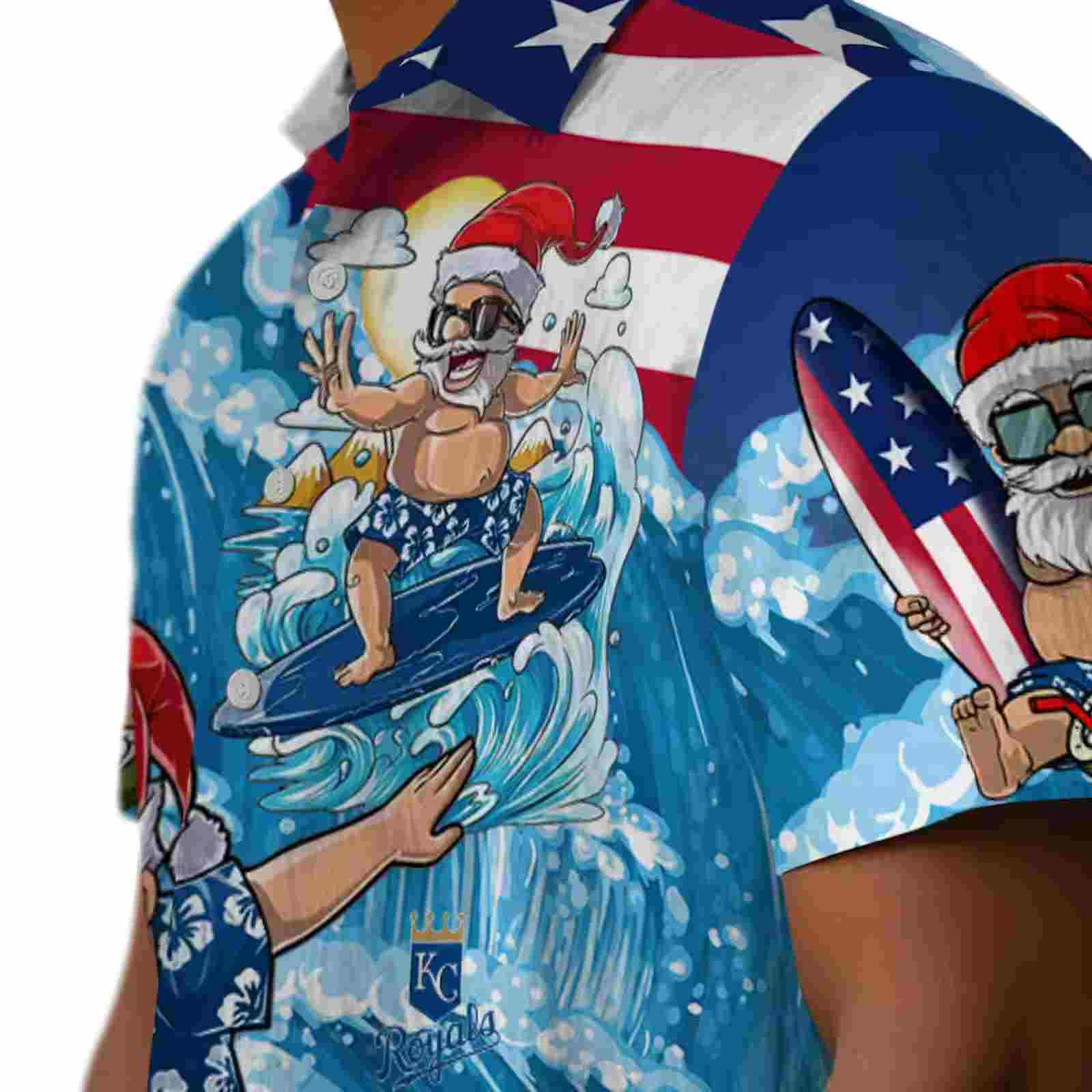 kansas city royals surfing santa blue hawaiian shirt trendy