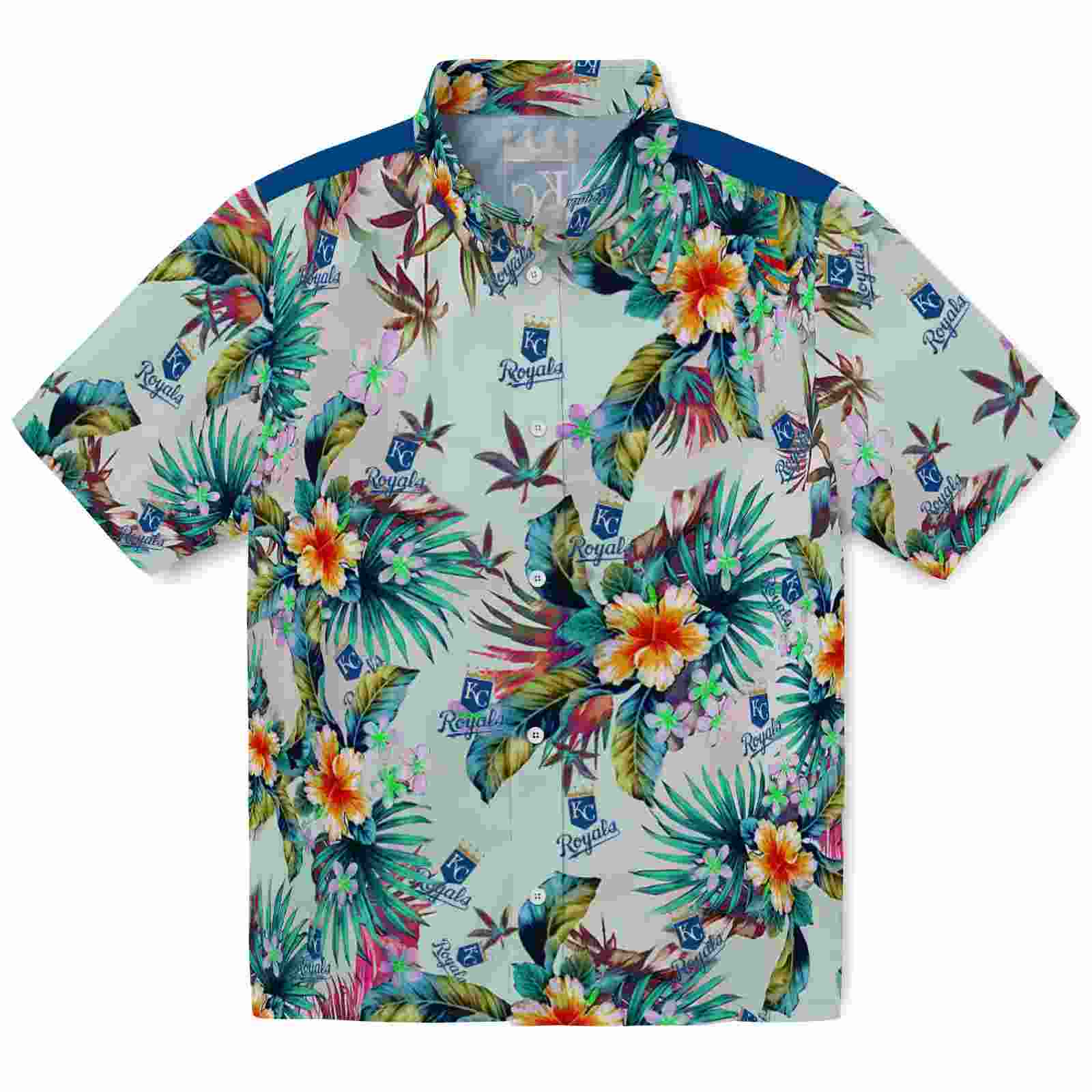 Kansas City Royals Tropical Foliage Green Hawaiian Shirt