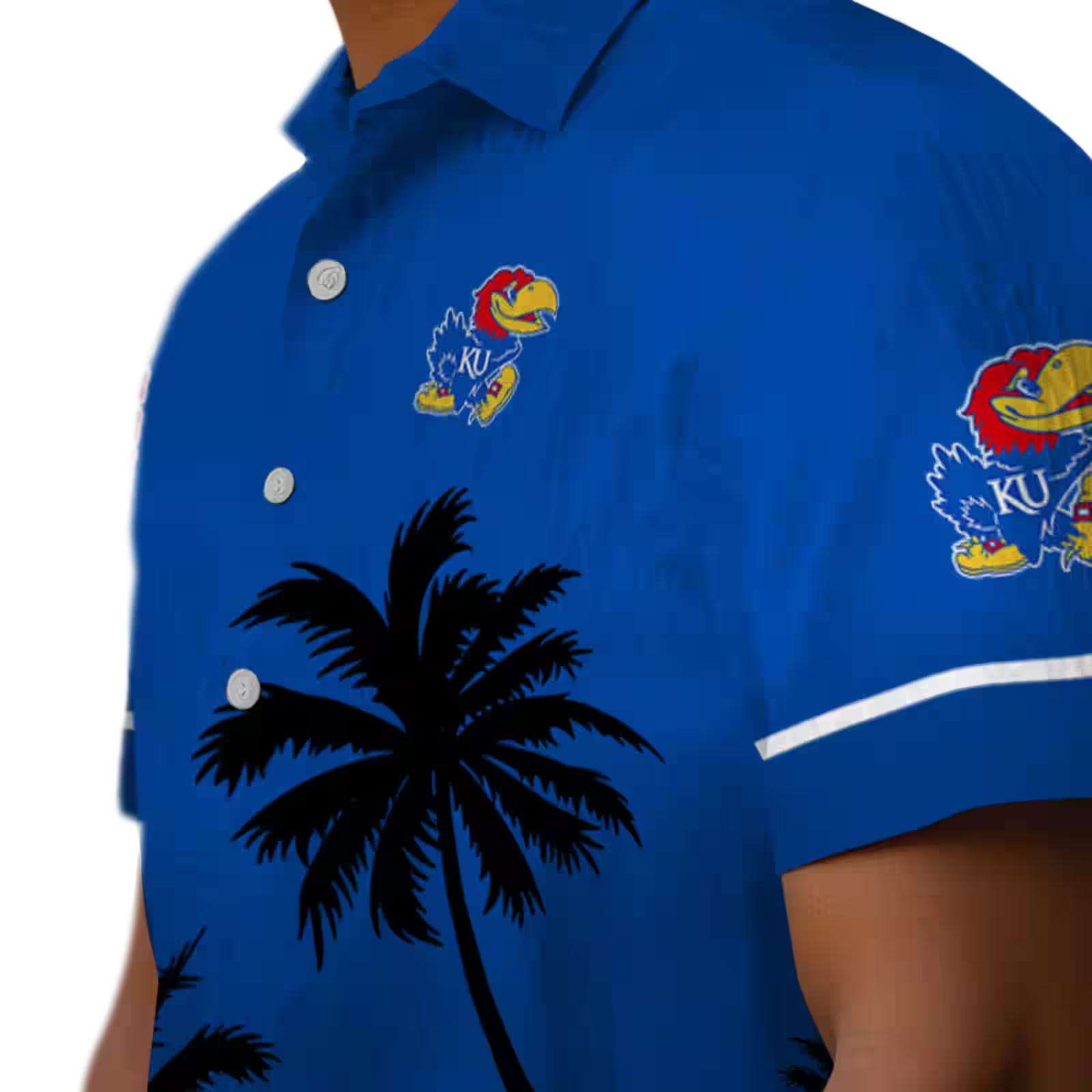 kansas jayhawks beach sunset blue black hawaiian shirt trendy