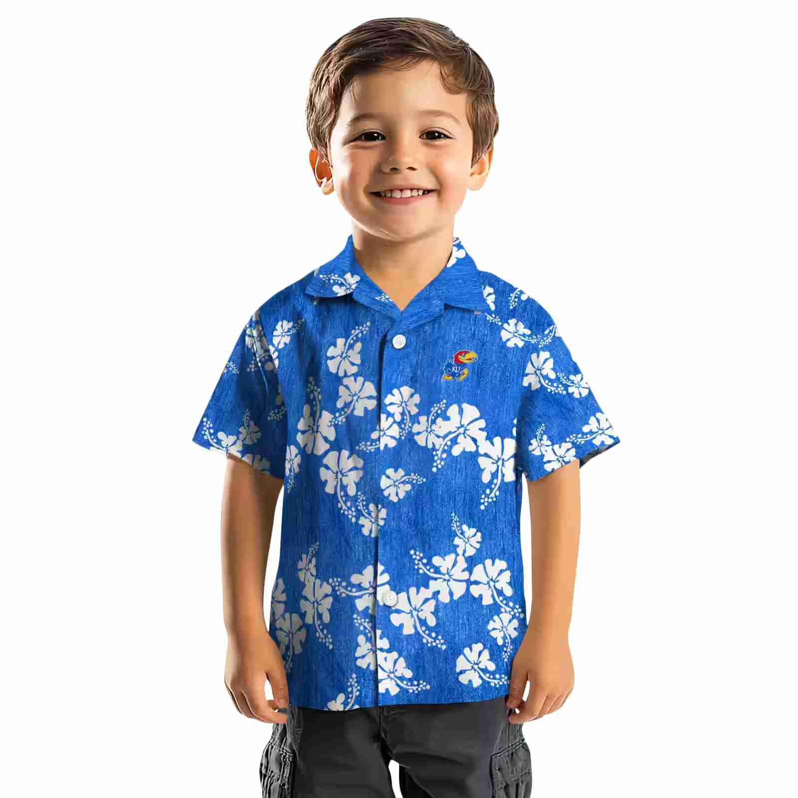 kansas jayhawks hibiscus clusters blue hawaiian shirt top rated