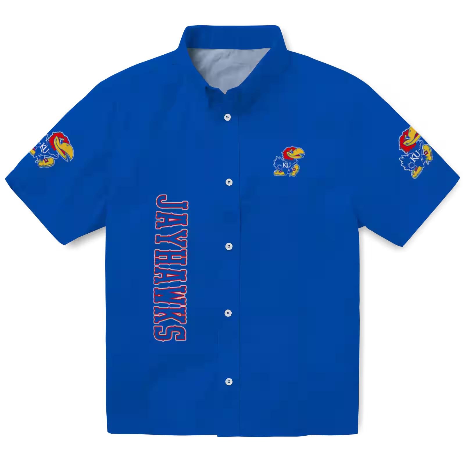 Kansas Jayhawks Stuart Minion Blue Hawaiian Shirt