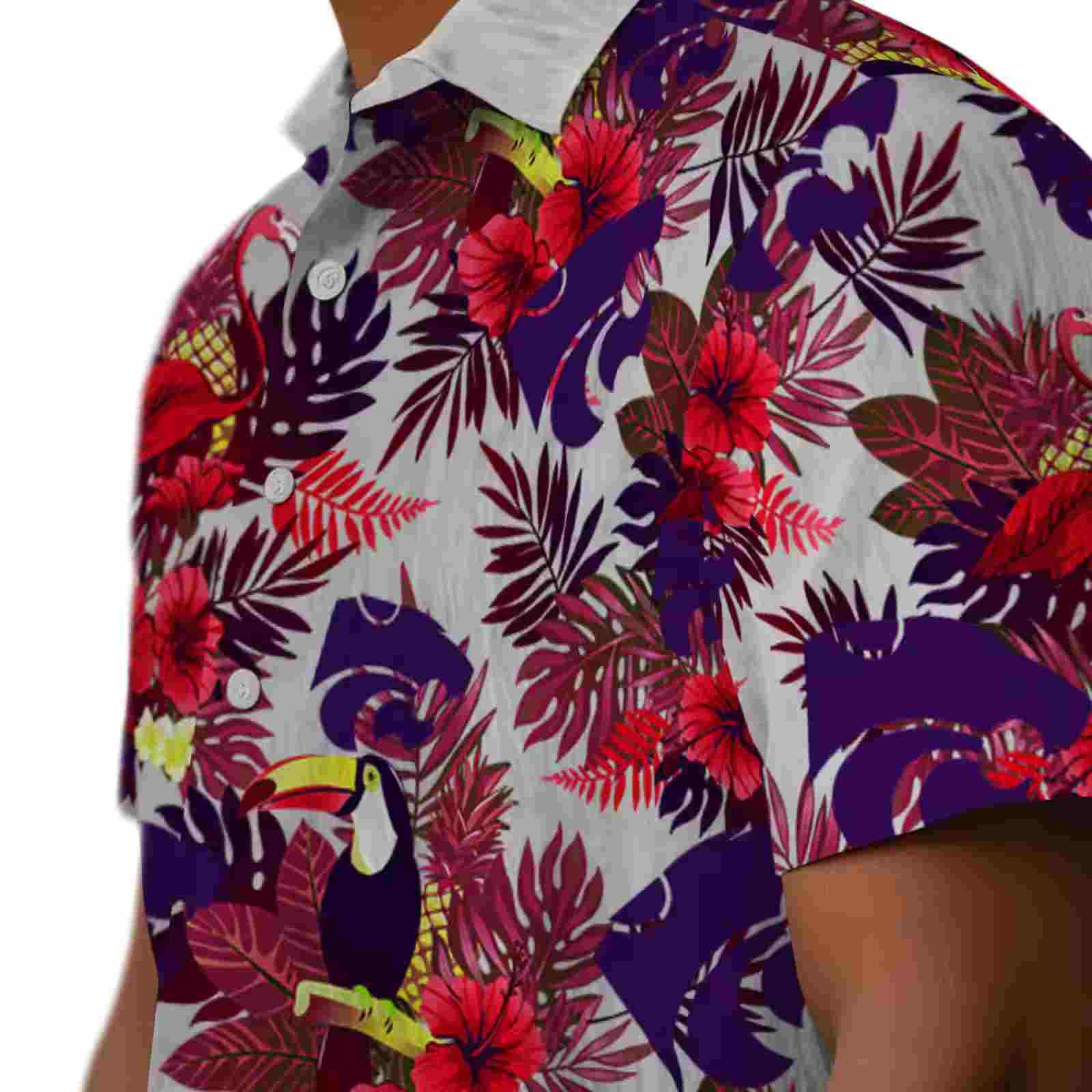 kansas state wildcats floral toucan purple red hawaiian shirt trendy