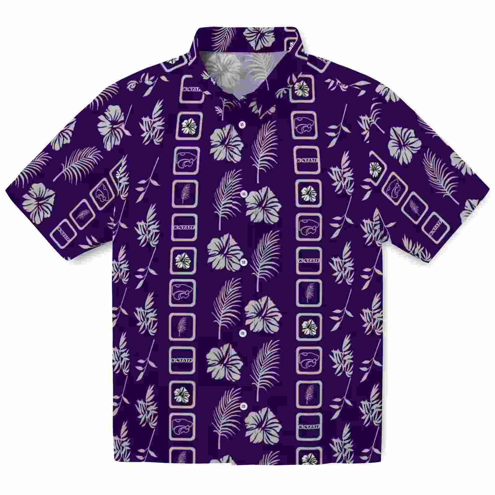 Kansas State Wildcats Framed Floral Purple Hawaiian Shirt