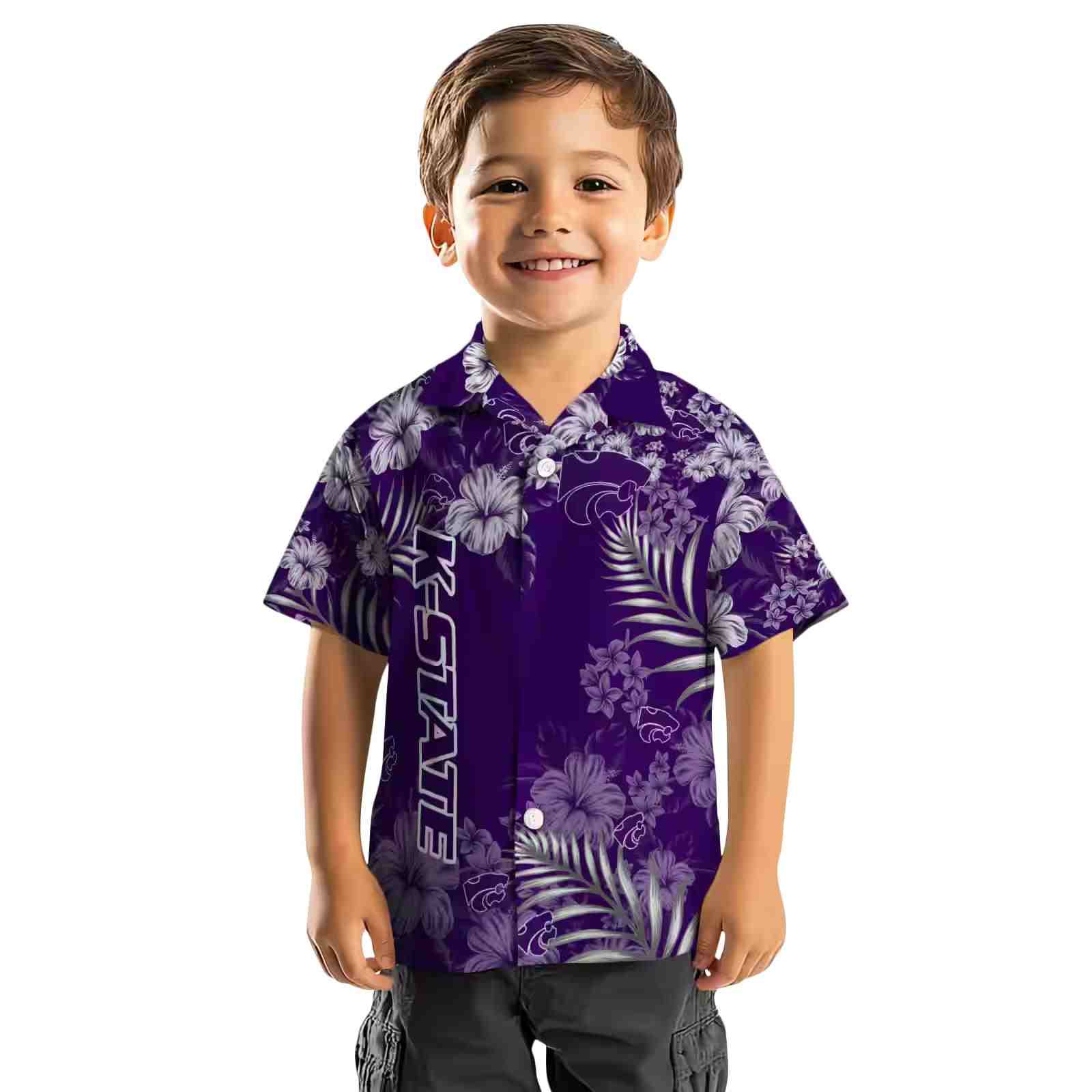 kansas state wildcats hibiscus print purple hawaiian shirt top rated