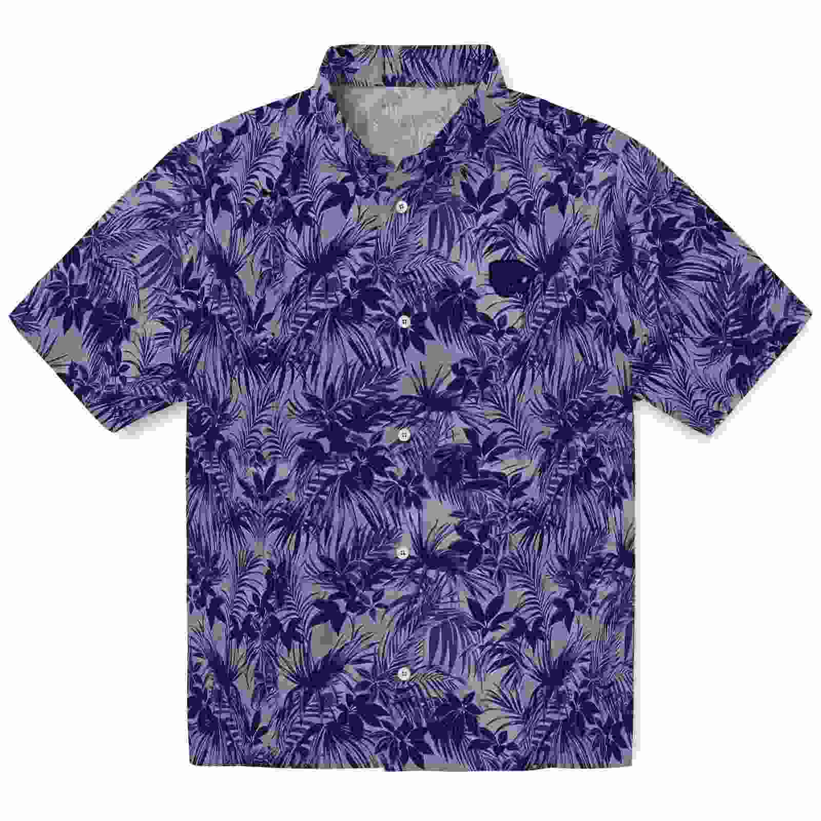 Kansas State Wildcats Leafy Pattern Purple Hawaiian Shirt