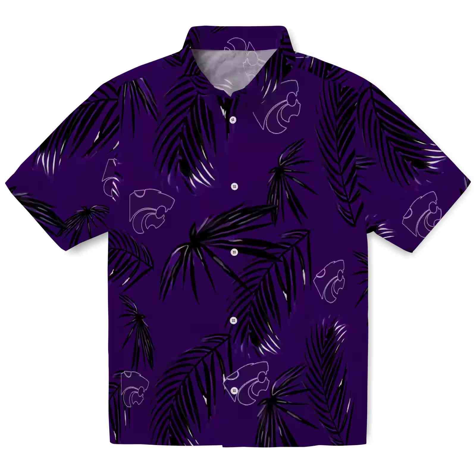 Kansas State Wildcats Palm Leaf Purple Hawaiian Shirt