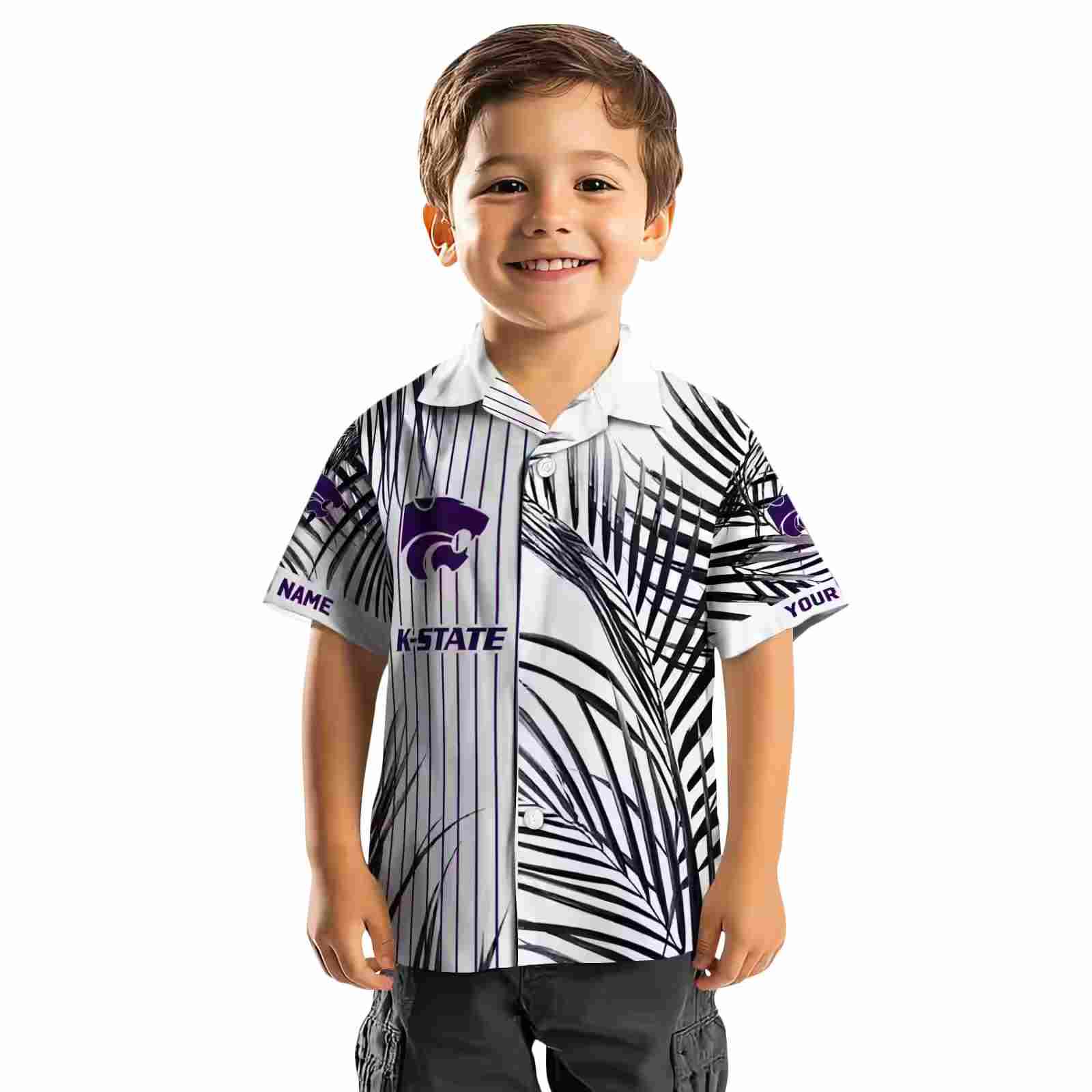 kansas state wildcats palm stripes purple black white hawaiian shirt top rated