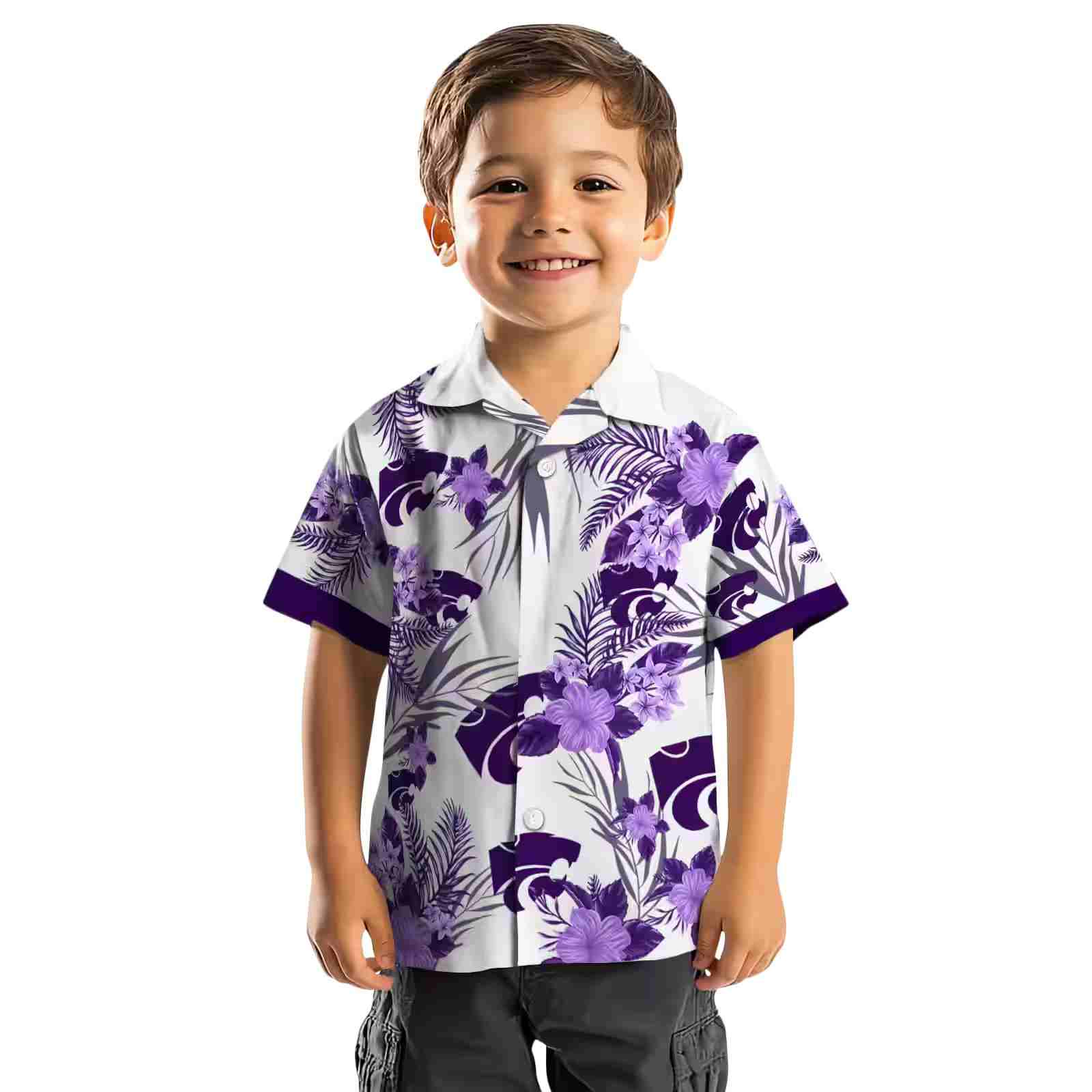 kansas state wildcats patriotic hibiscus design purple white hawaiian shirt top rated