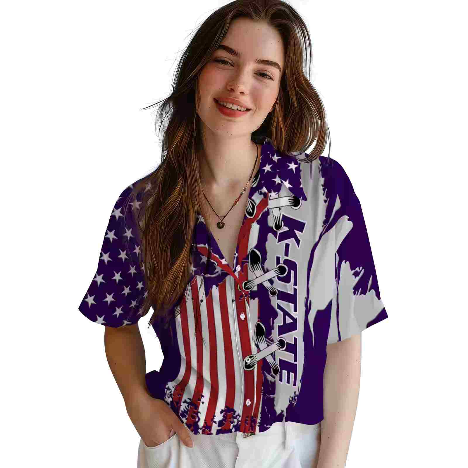 kansas state wildcats stitched flag purple hawaiian shirt latest model