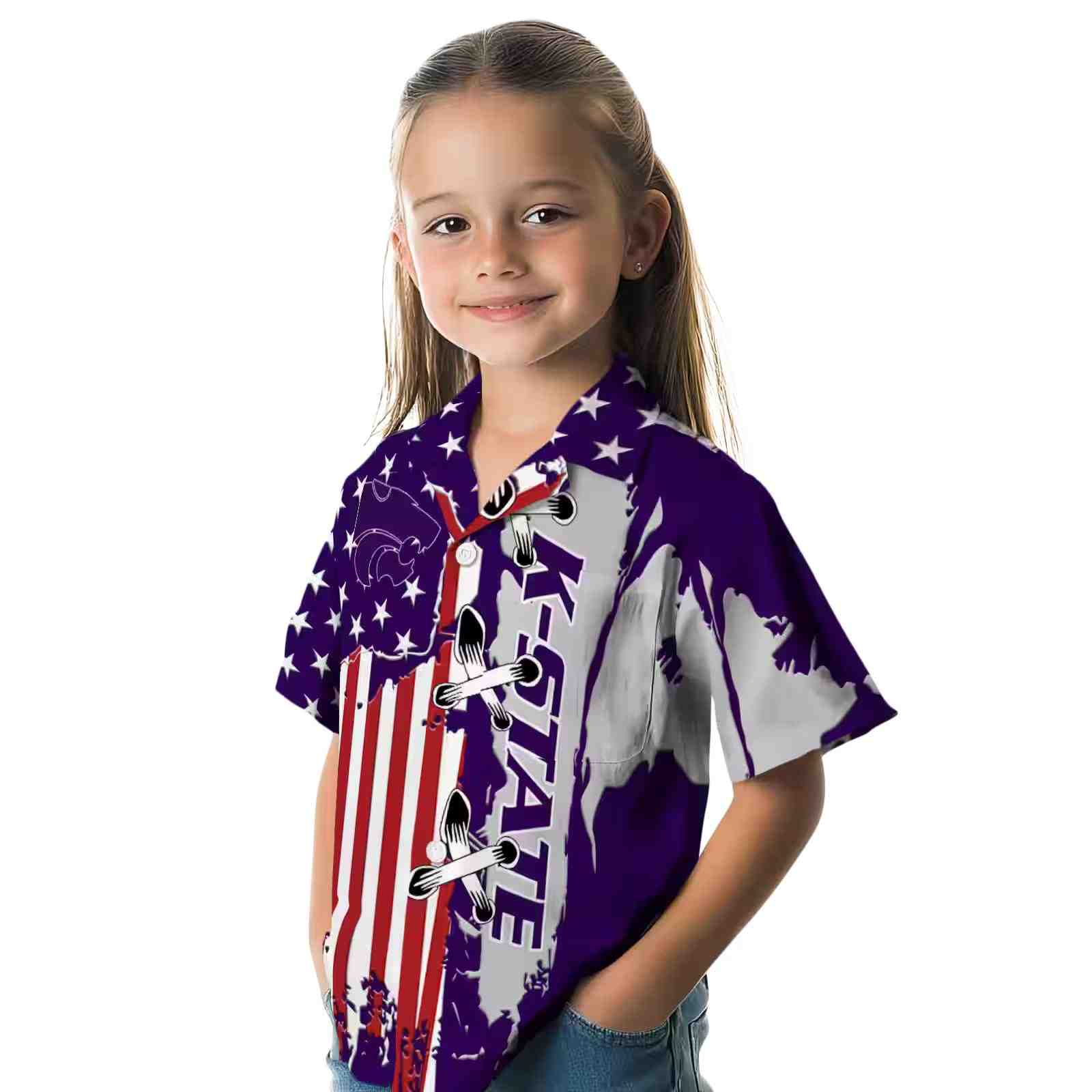 kansas state wildcats stitched flag purple hawaiian shirt premium grade