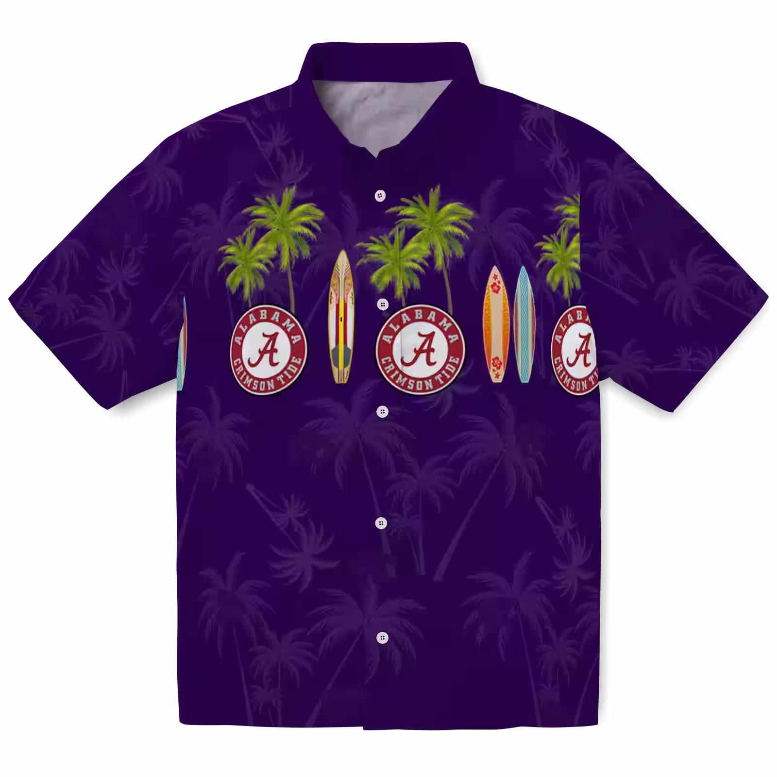 Kansas State Wildcats Surfboard Palm Purple Hawaiian Shirt