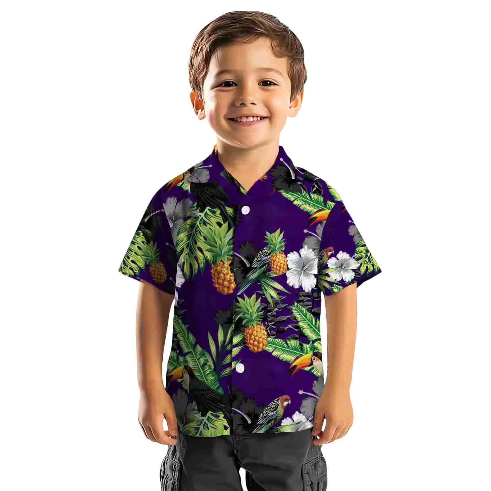 kansas state wildcats toucan hibiscus pineapple purple green hawaiian shirt top rated