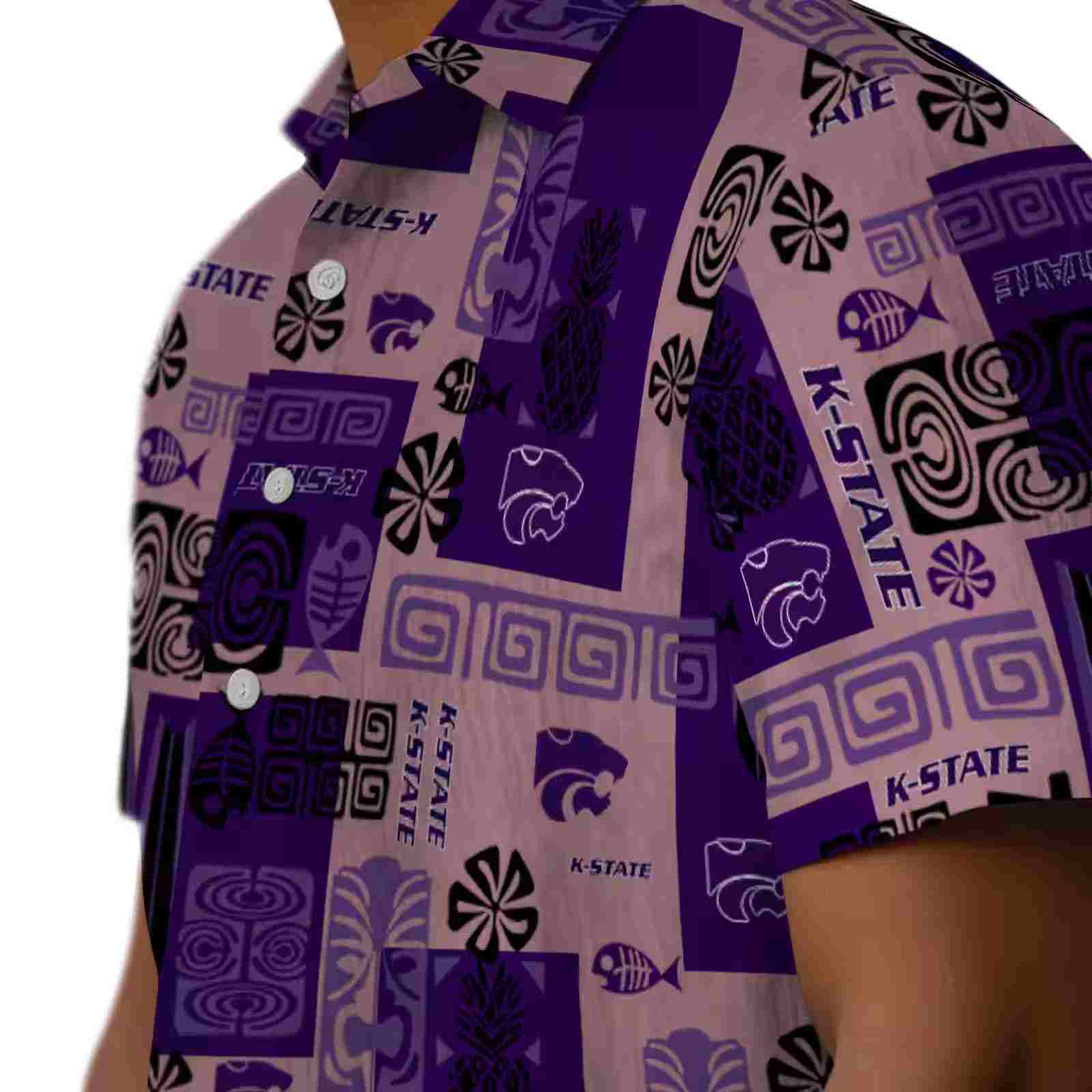 kansas state wildcats tribal symbols purple hawaiian shirt trendy