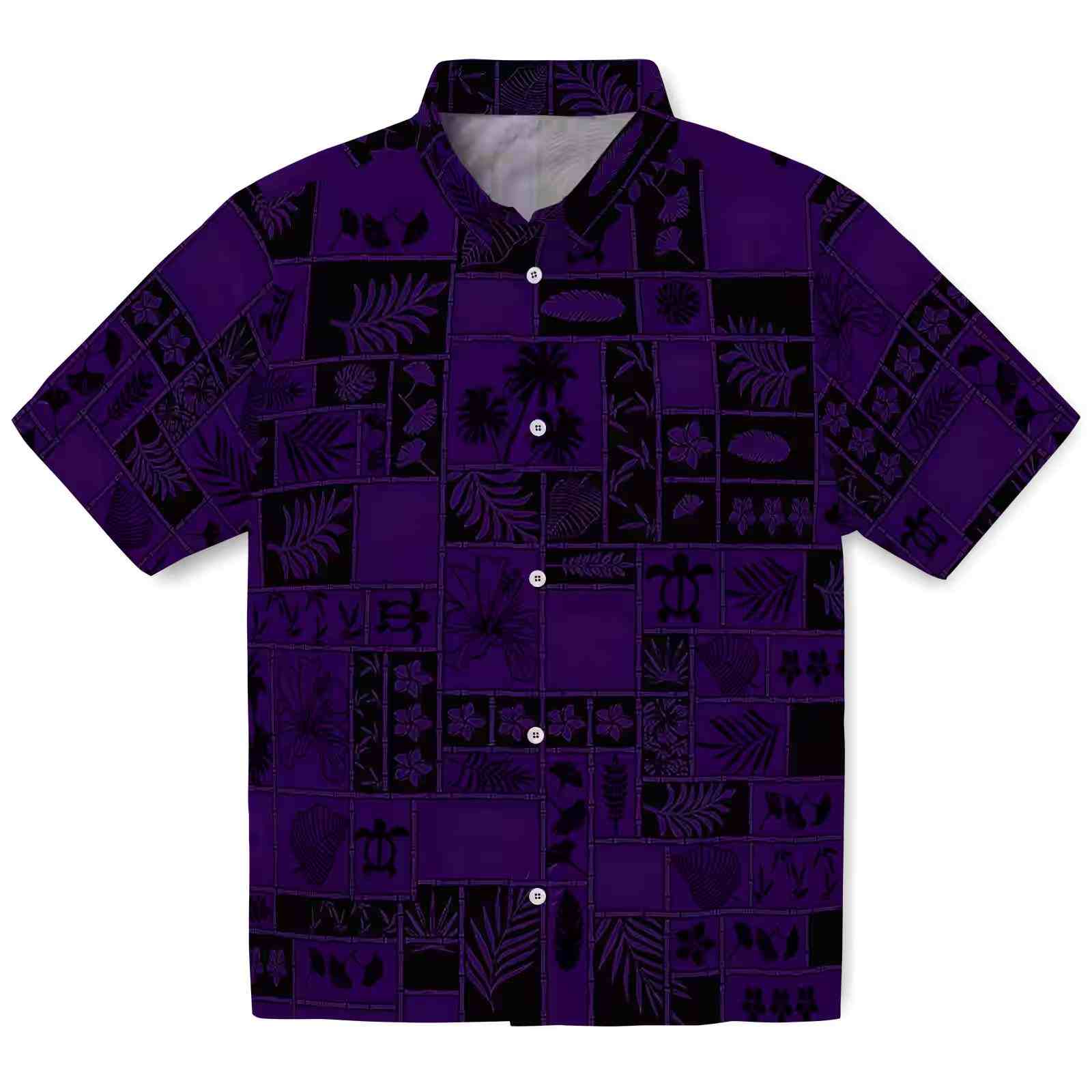 Kansas State Wildcats Tropical Patchwork Purple Black Hawaiian Shirt