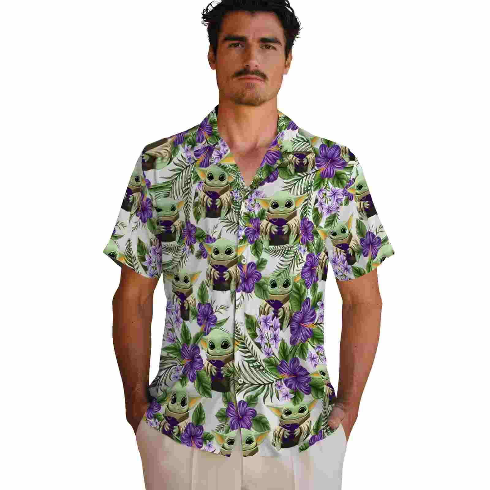 kansas state wildcats tropical yoda green hawaiian shirt fashion forward