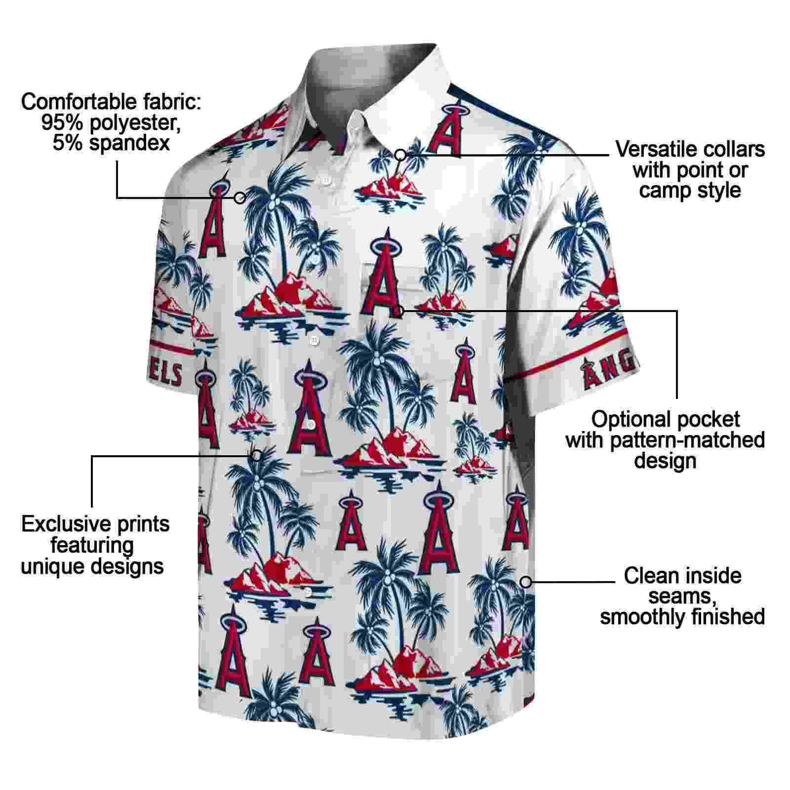 los angeles angels palm island print blue white hawaiian shirt new arrival