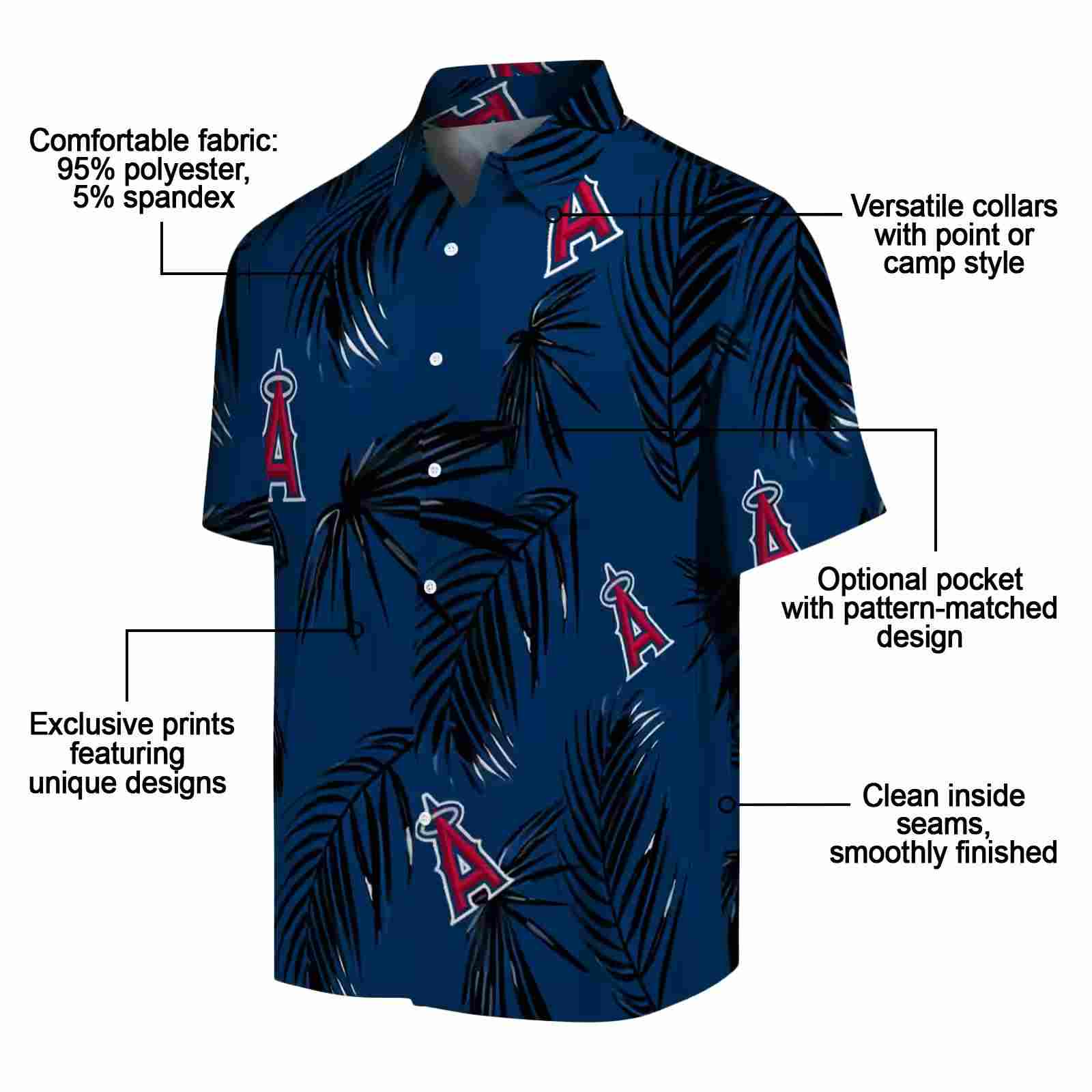 los angeles angels palm leaf blue hawaiian shirt new arrival