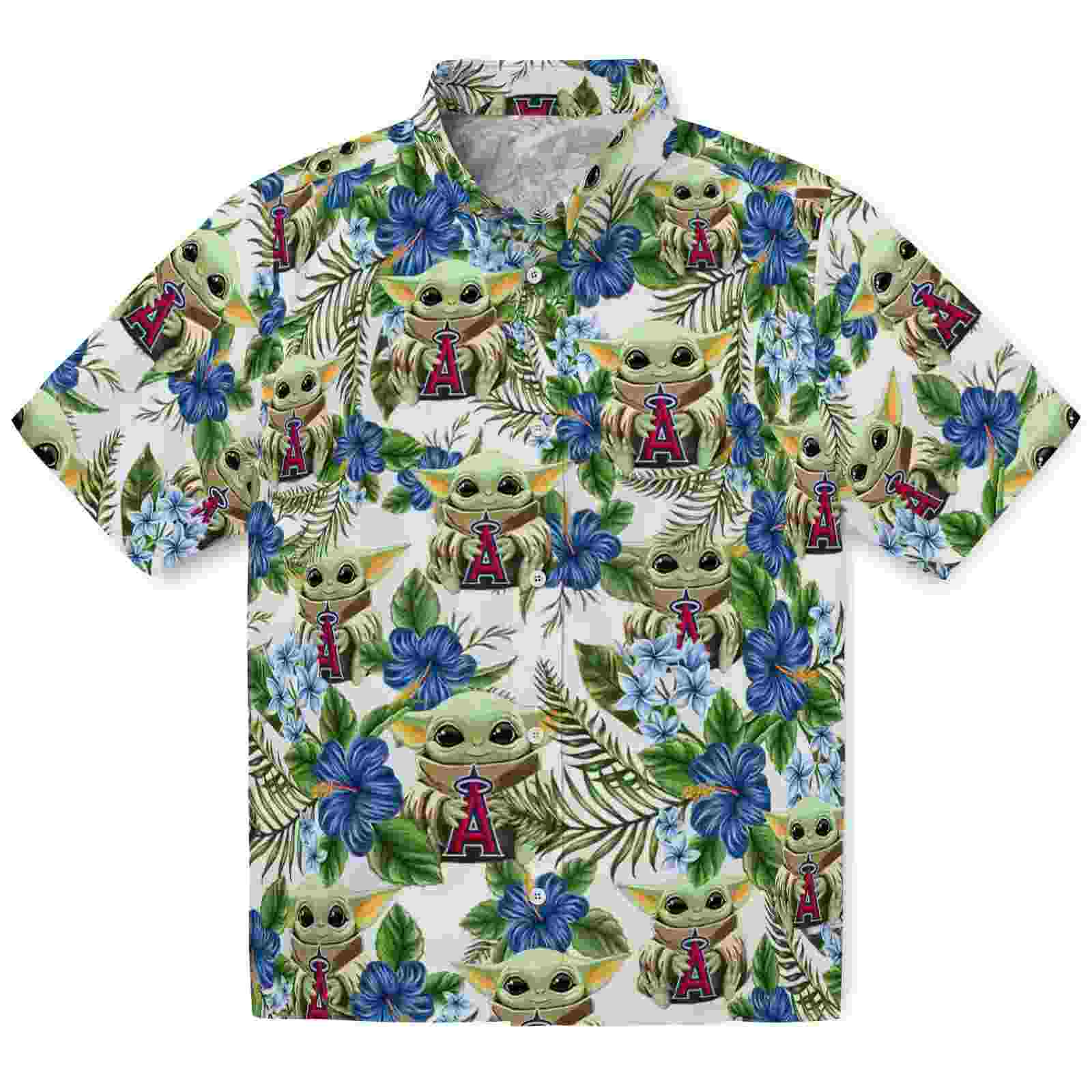 Los Angeles Angels Tropical Yoda Green Hawaiian Shirt