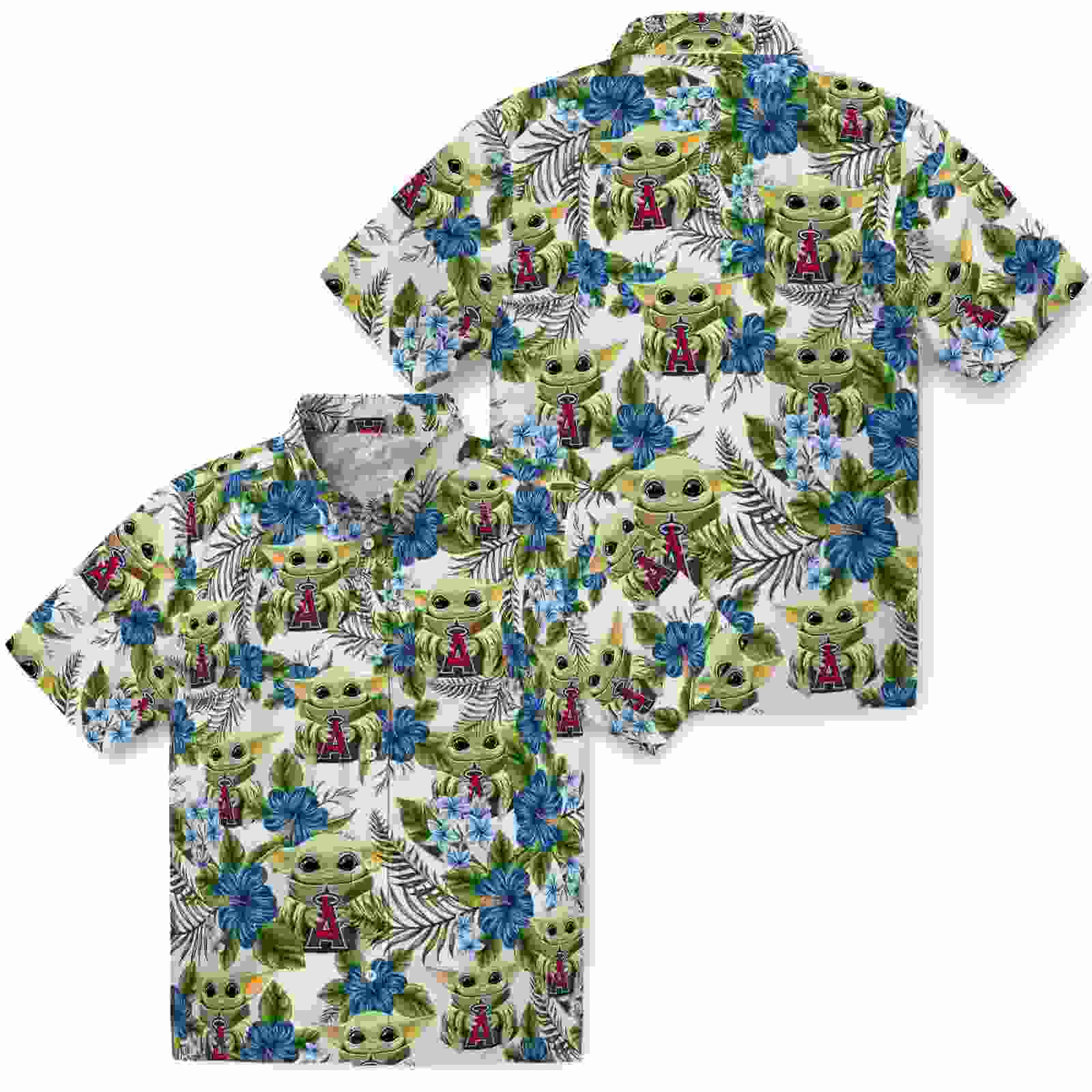 los angeles angels tropical yoda green hawaiian shirt high quality