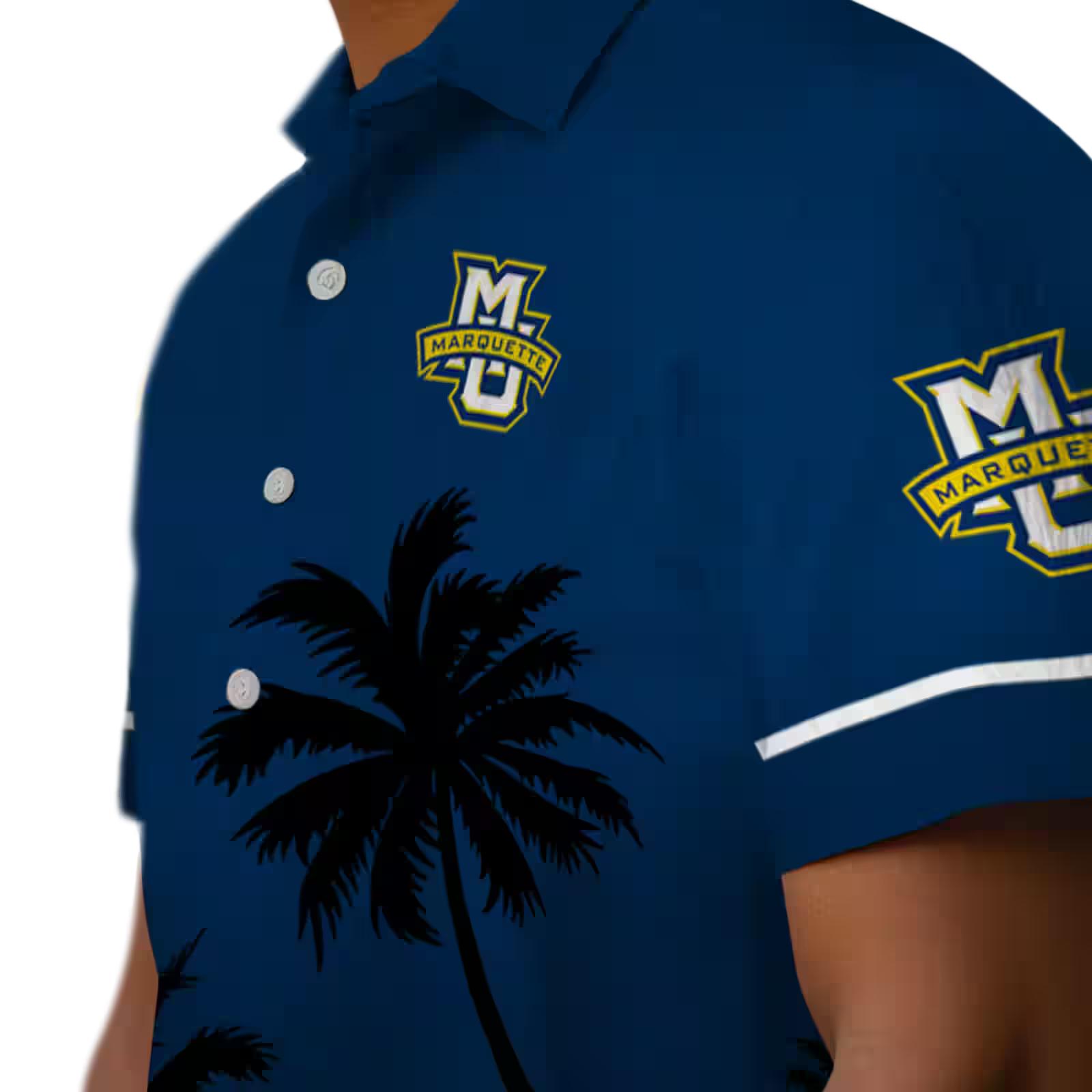 marquette golden eagles beach sunset blue black hawaiian shirt trendy