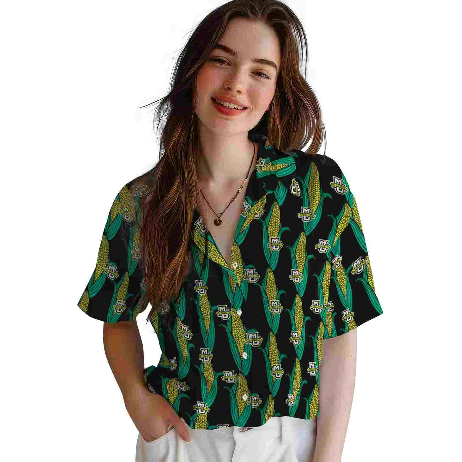 marquette golden eagles corn motifs black green hawaiian shirt latest model