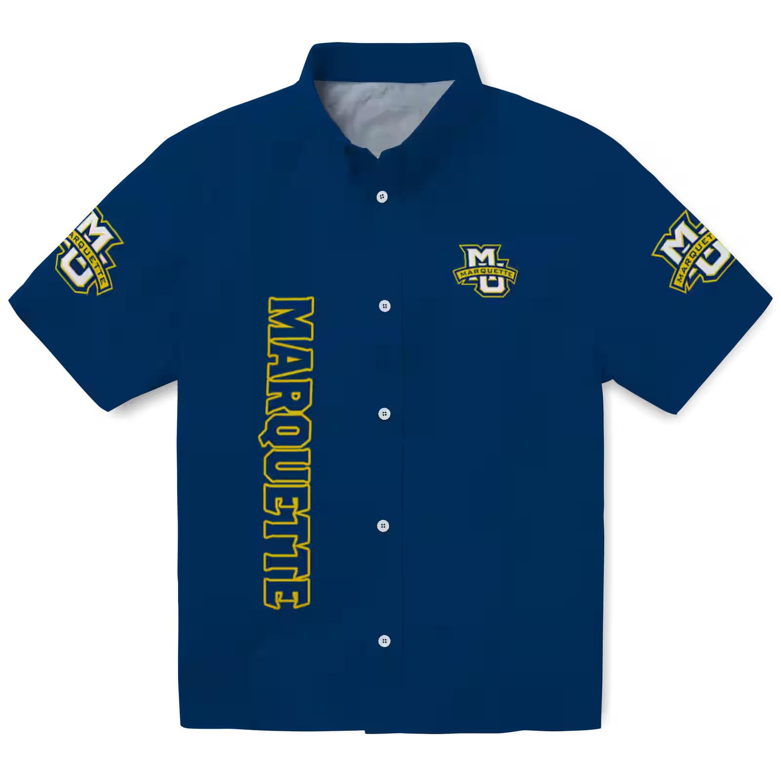 Marquette Golden Eagles Stuart Minion Blue Hawaiian Shirt