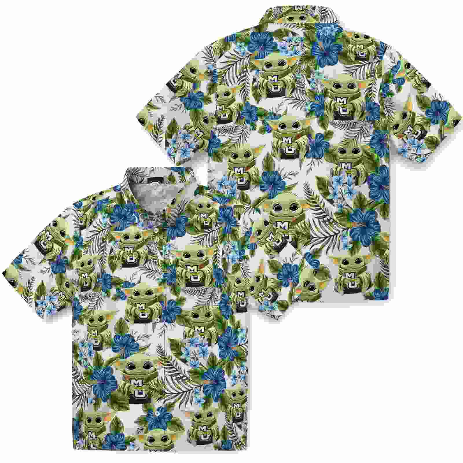 marquette golden eagles tropical yoda green hawaiian shirt high quality