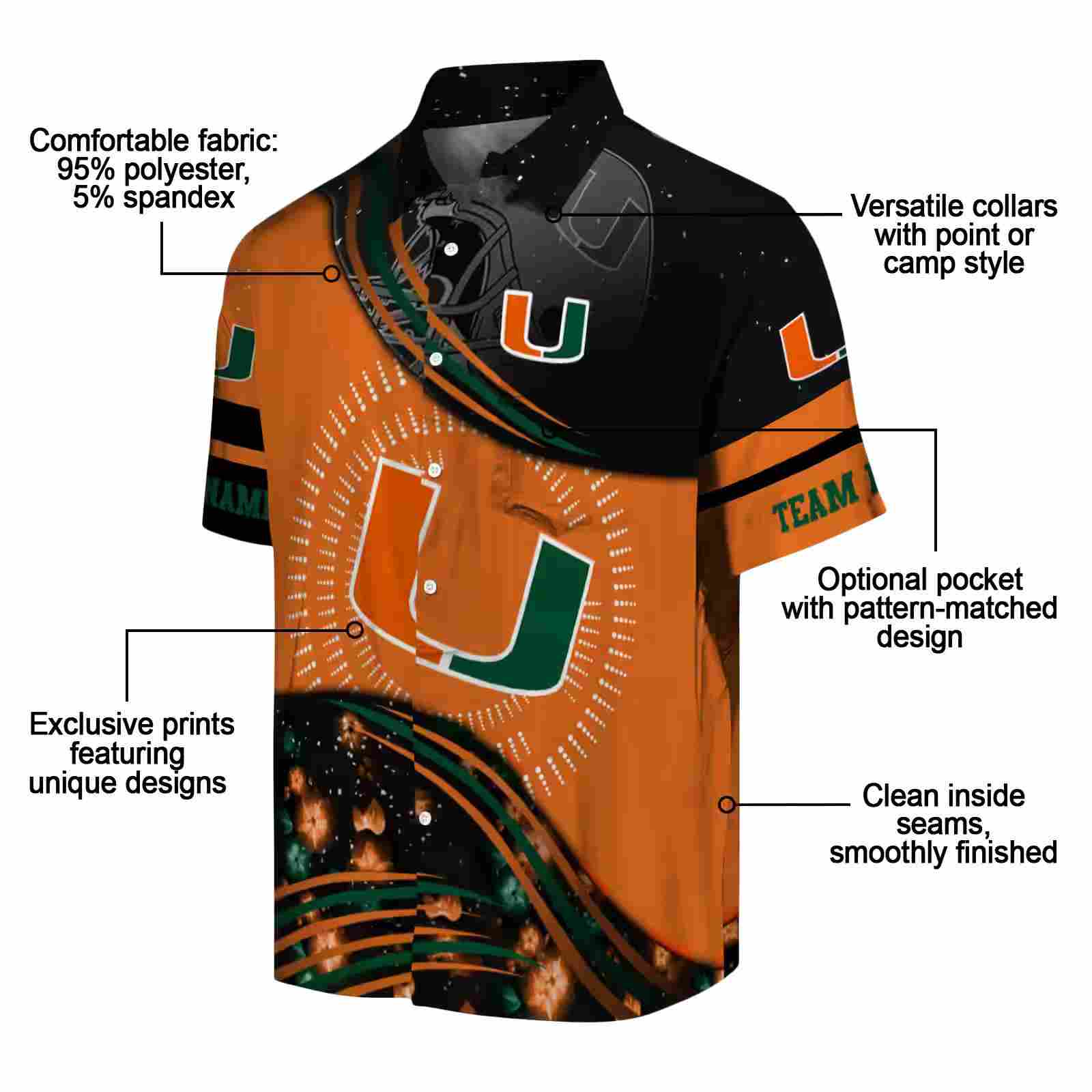 miami hurricanes football wave orange black hawaiian shirt new arrival