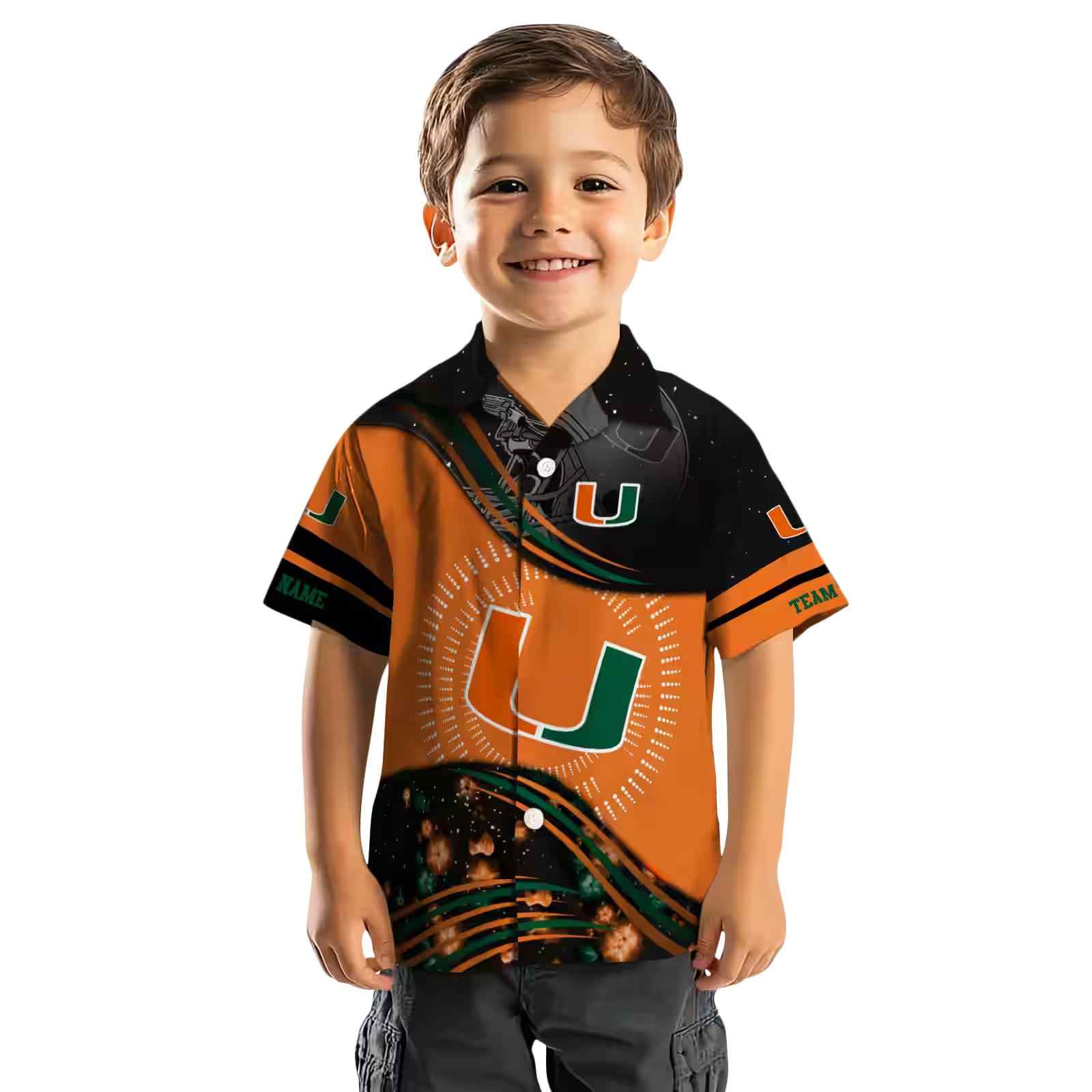 miami hurricanes football wave orange black hawaiian shirt top rated