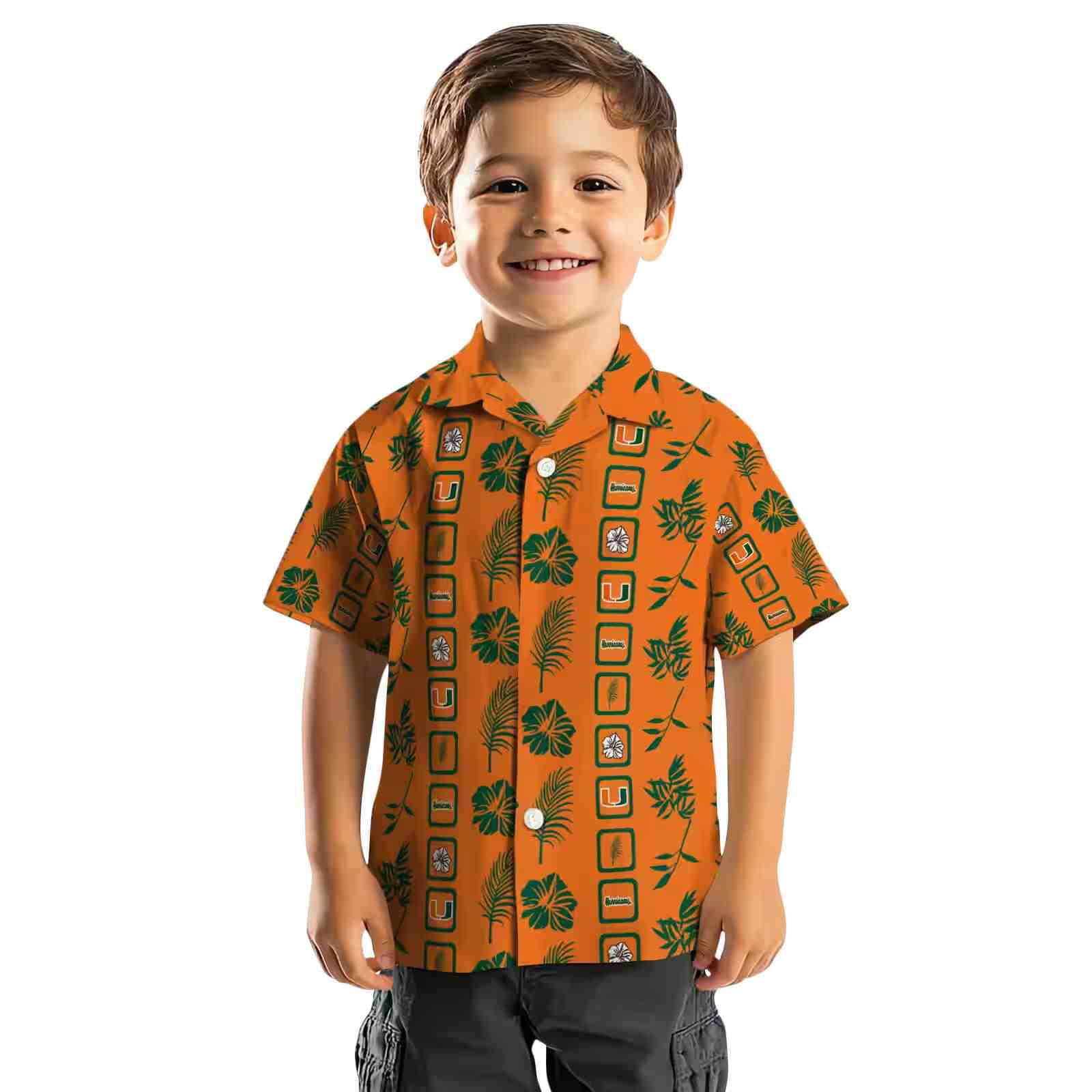 miami hurricanes framed floral orange hawaiian shirt top rated