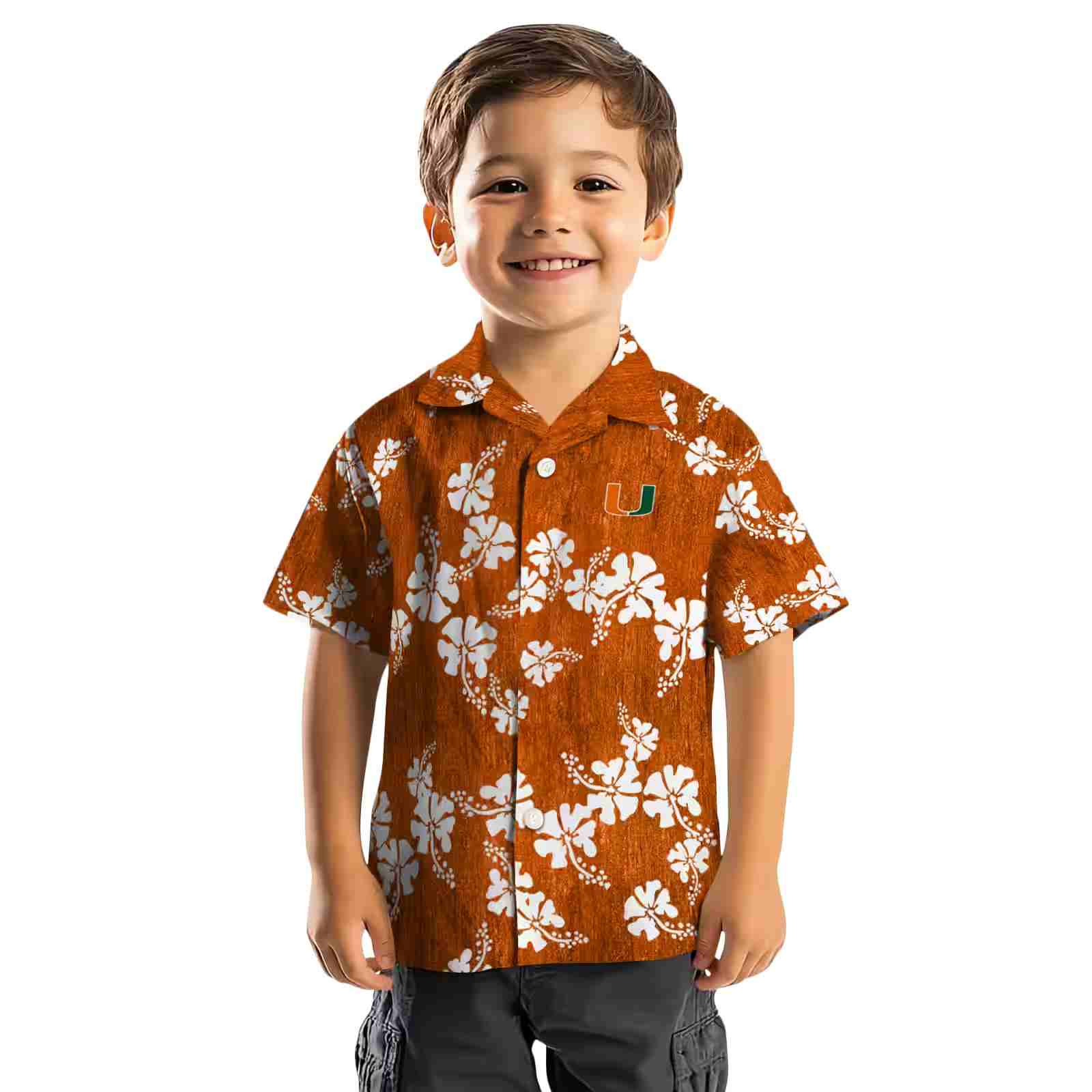 miami hurricanes hibiscus clusters orange hawaiian shirt top rated