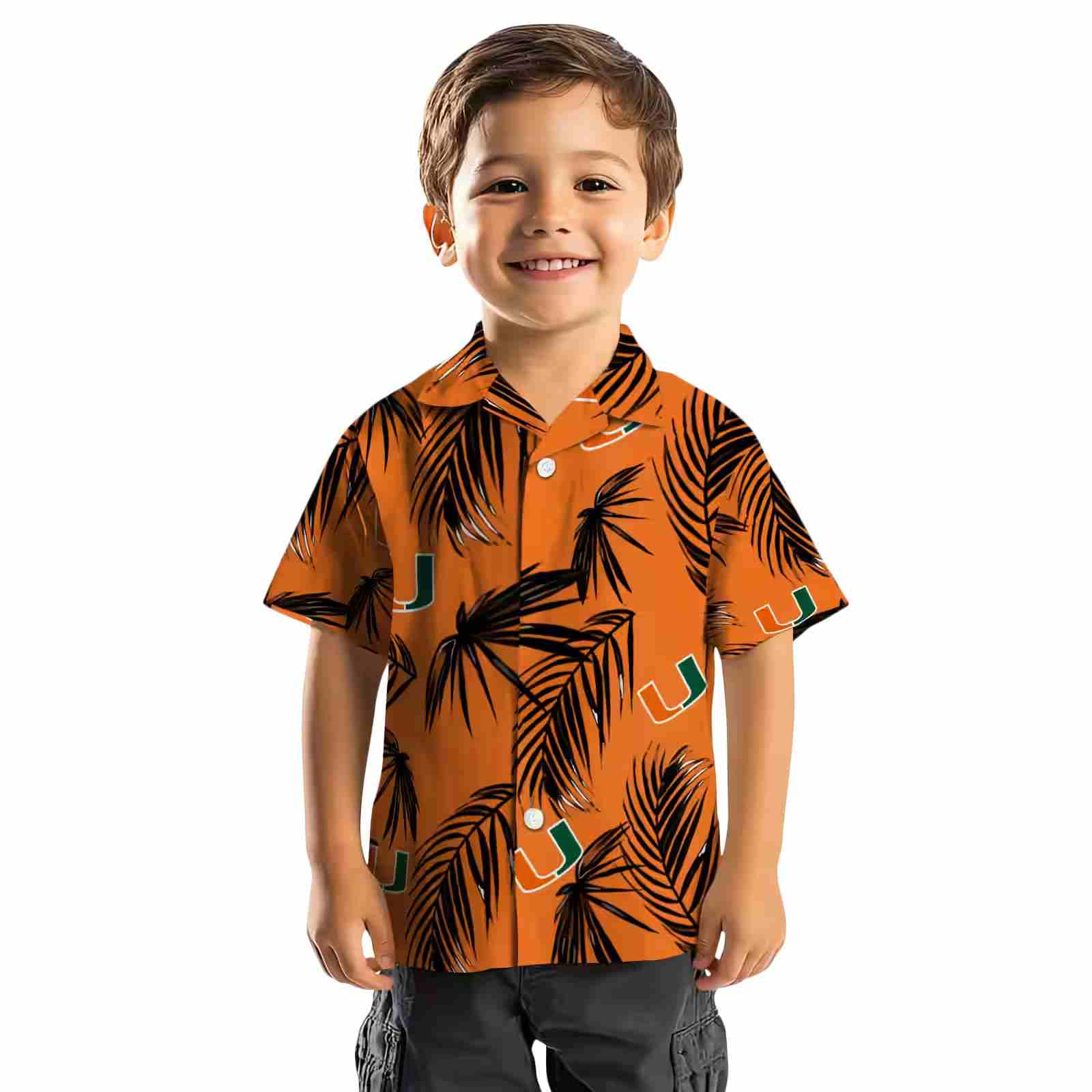 miami hurricanes palm leaf orange hawaiian shirt top rated