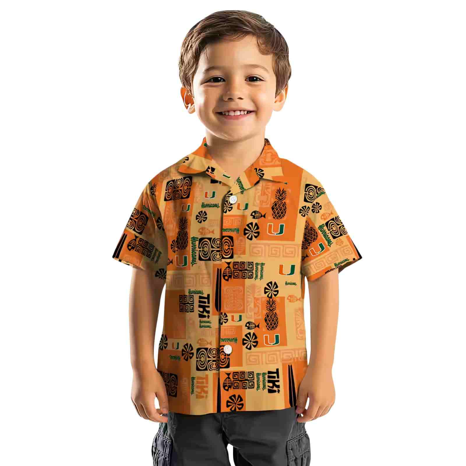 miami hurricanes tribal symbols orange hawaiian shirt top rated