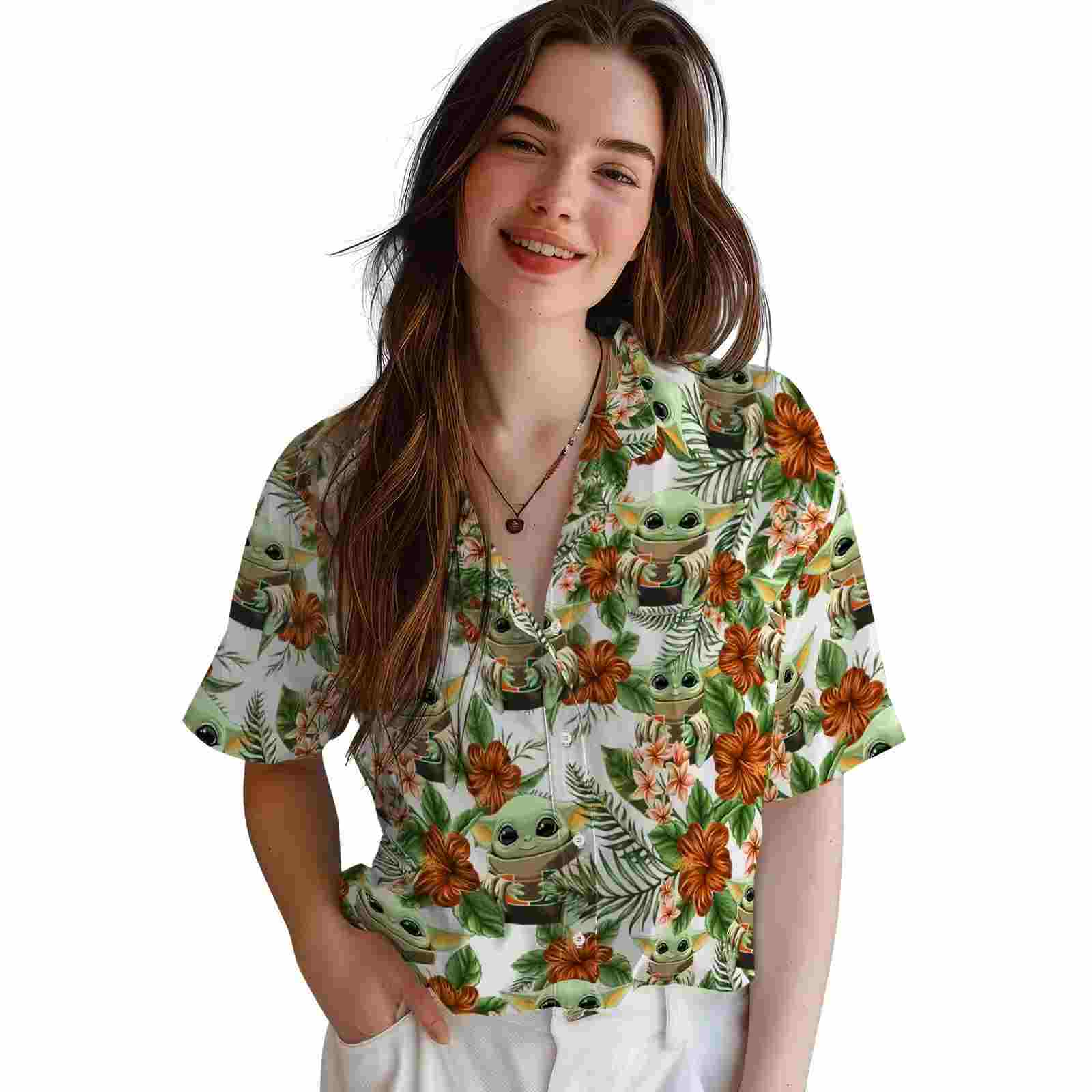 miami hurricanes tropical yoda green hawaiian shirt latest model