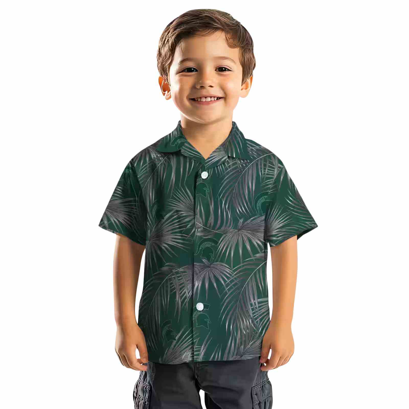 michigan state spartans leafy palms green hawaiian shirt top rated