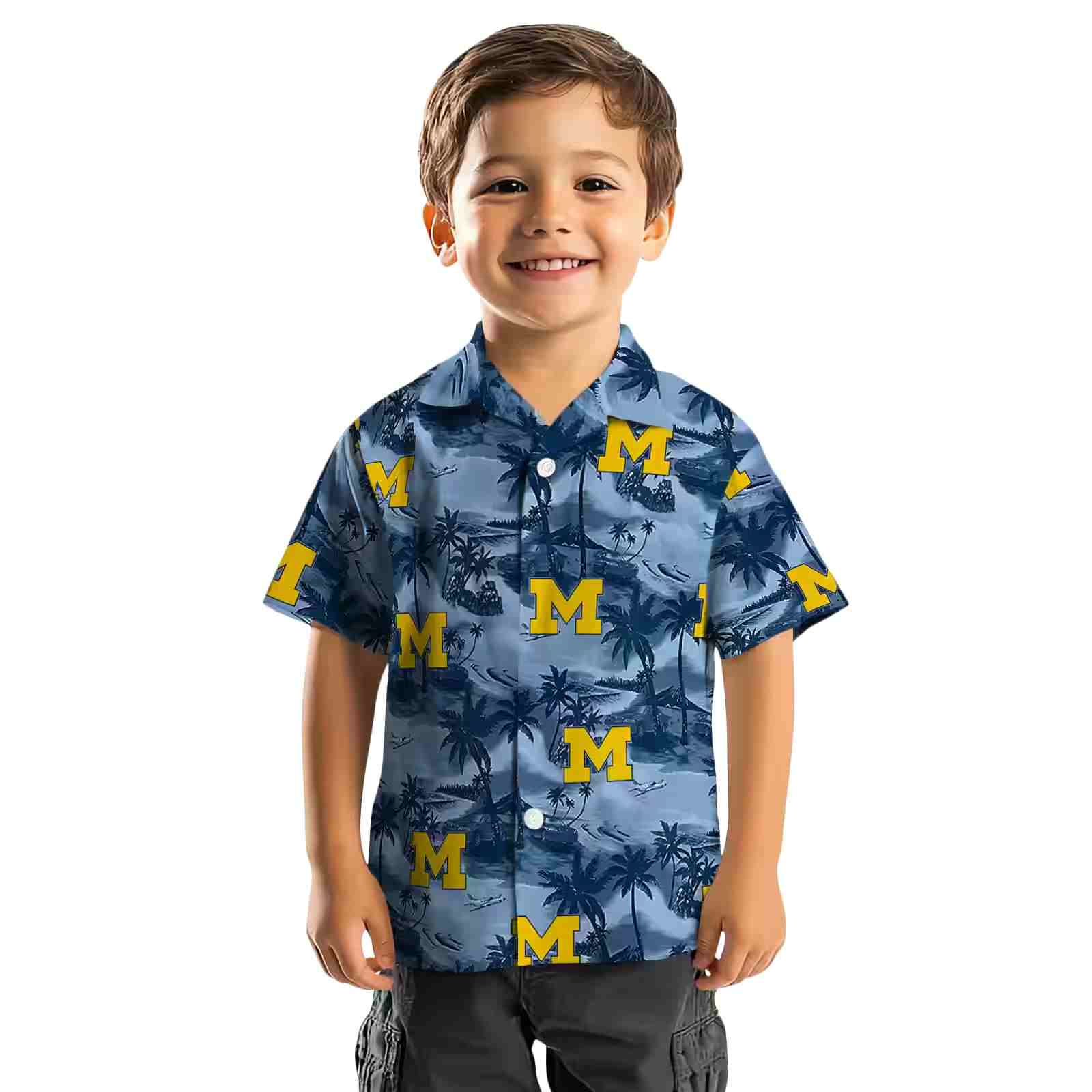 michigan wolverines coastal palms blue hawaiian shirt top rated