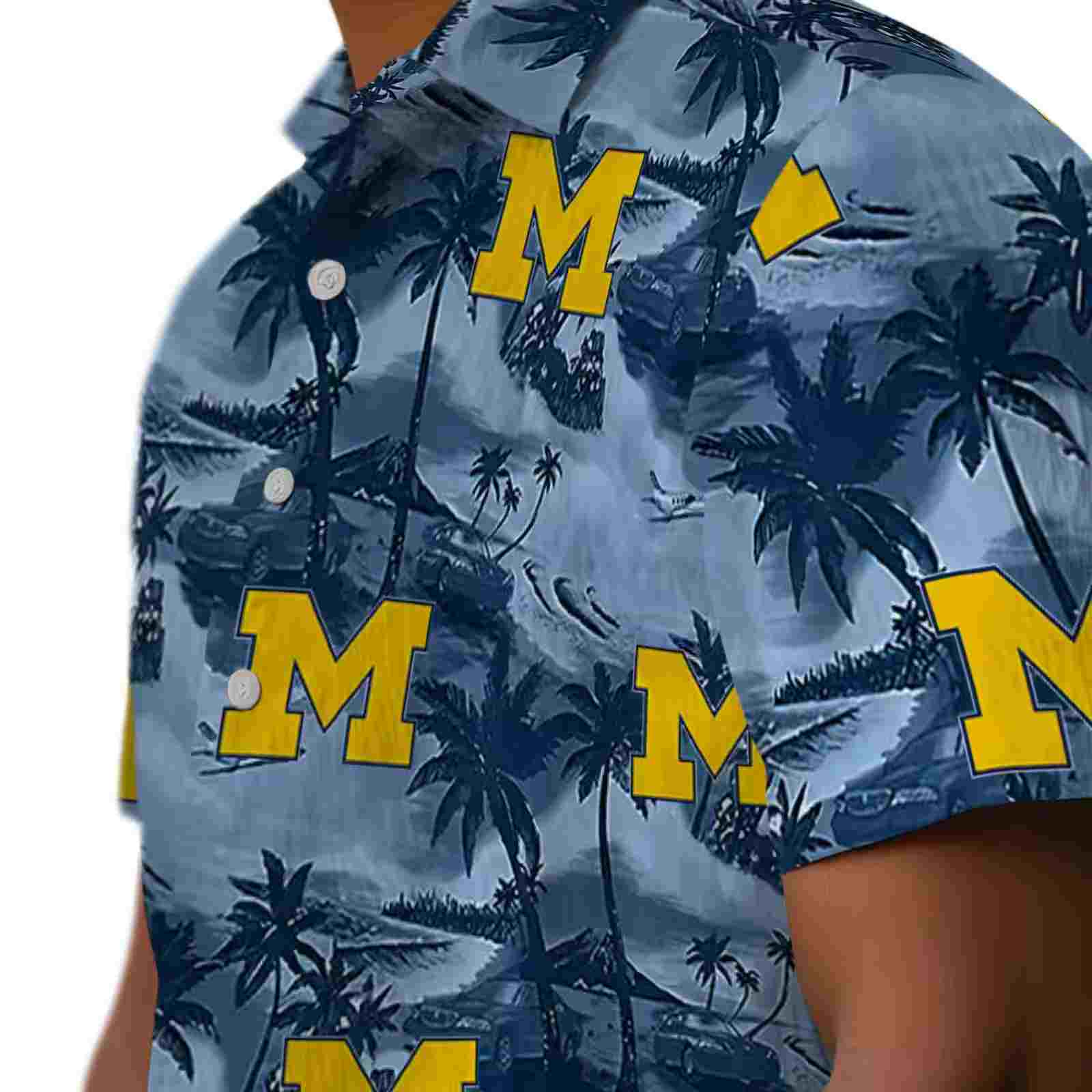 michigan wolverines coastal palms blue hawaiian shirt trendy