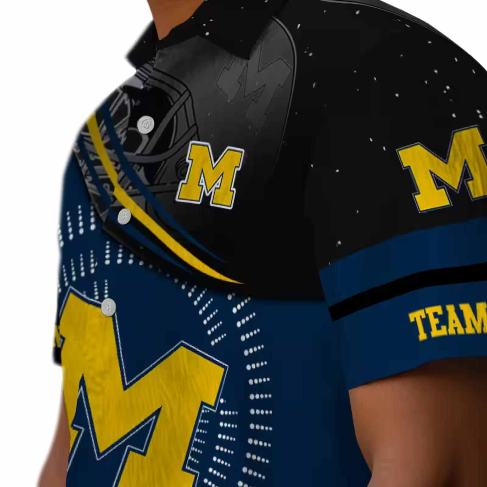 michigan wolverines football wave blue black hawaiian shirt trendy