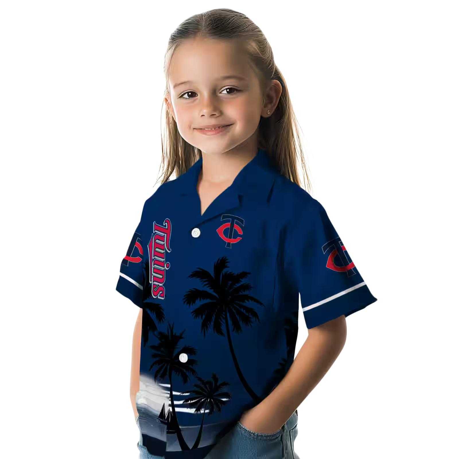 minnesota twins beach sunset navy black hawaiian shirt premium grade