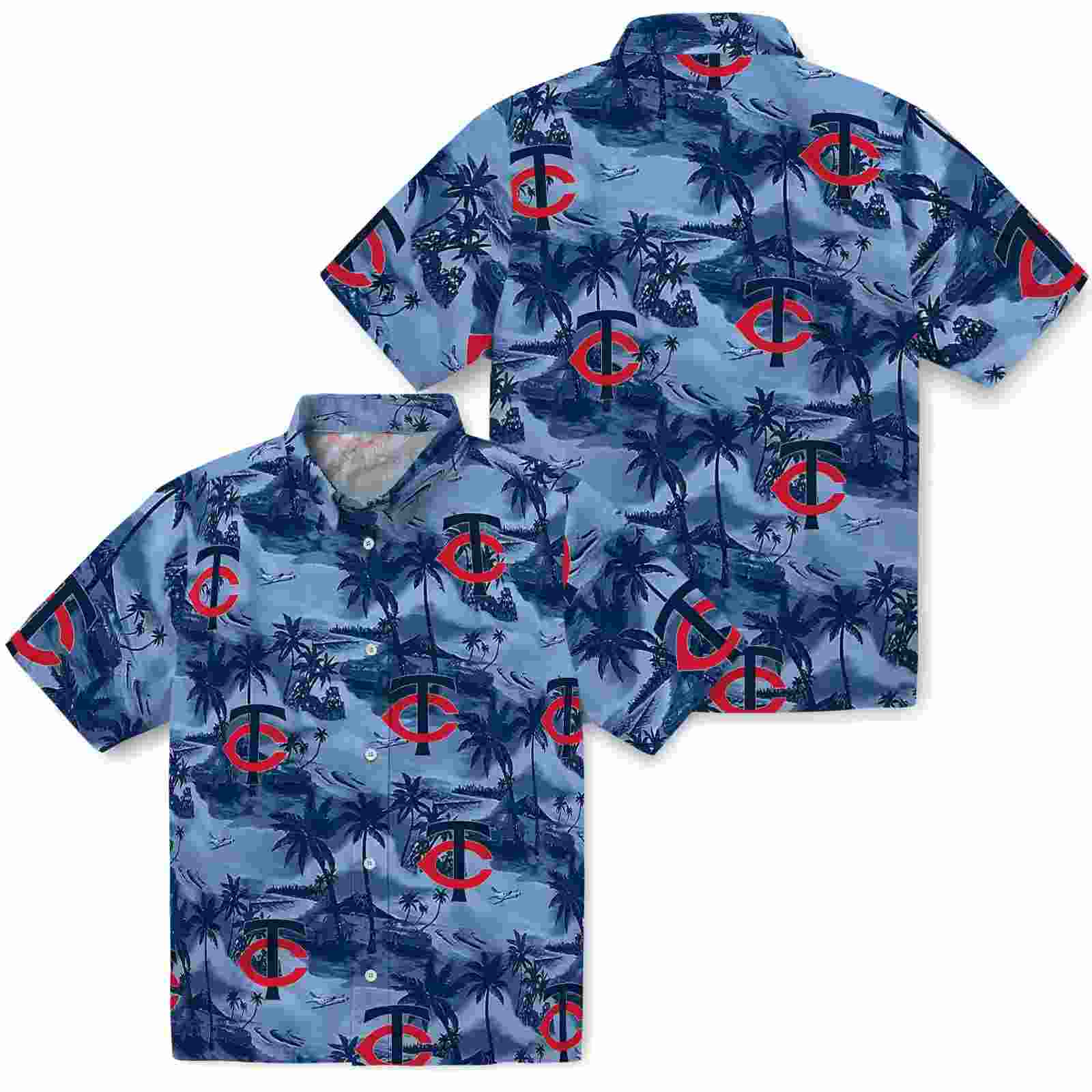 minnesota twins coastal palms navy hawaiian shirt high quality