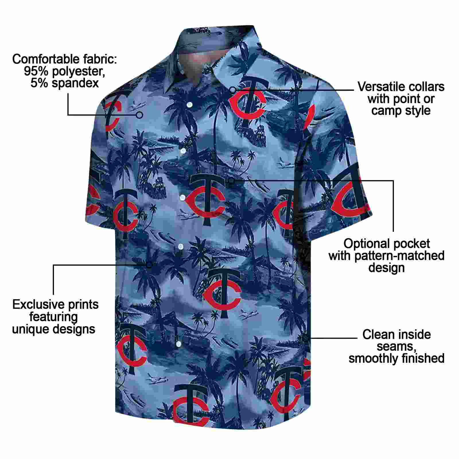 minnesota twins coastal palms navy hawaiian shirt new arrival