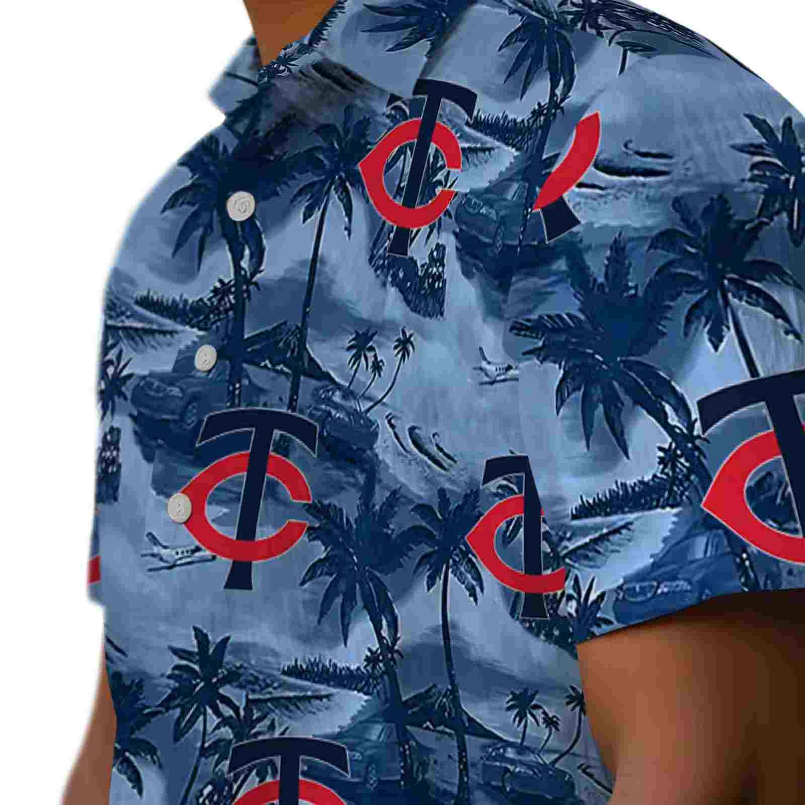 minnesota twins coastal palms navy hawaiian shirt trendy