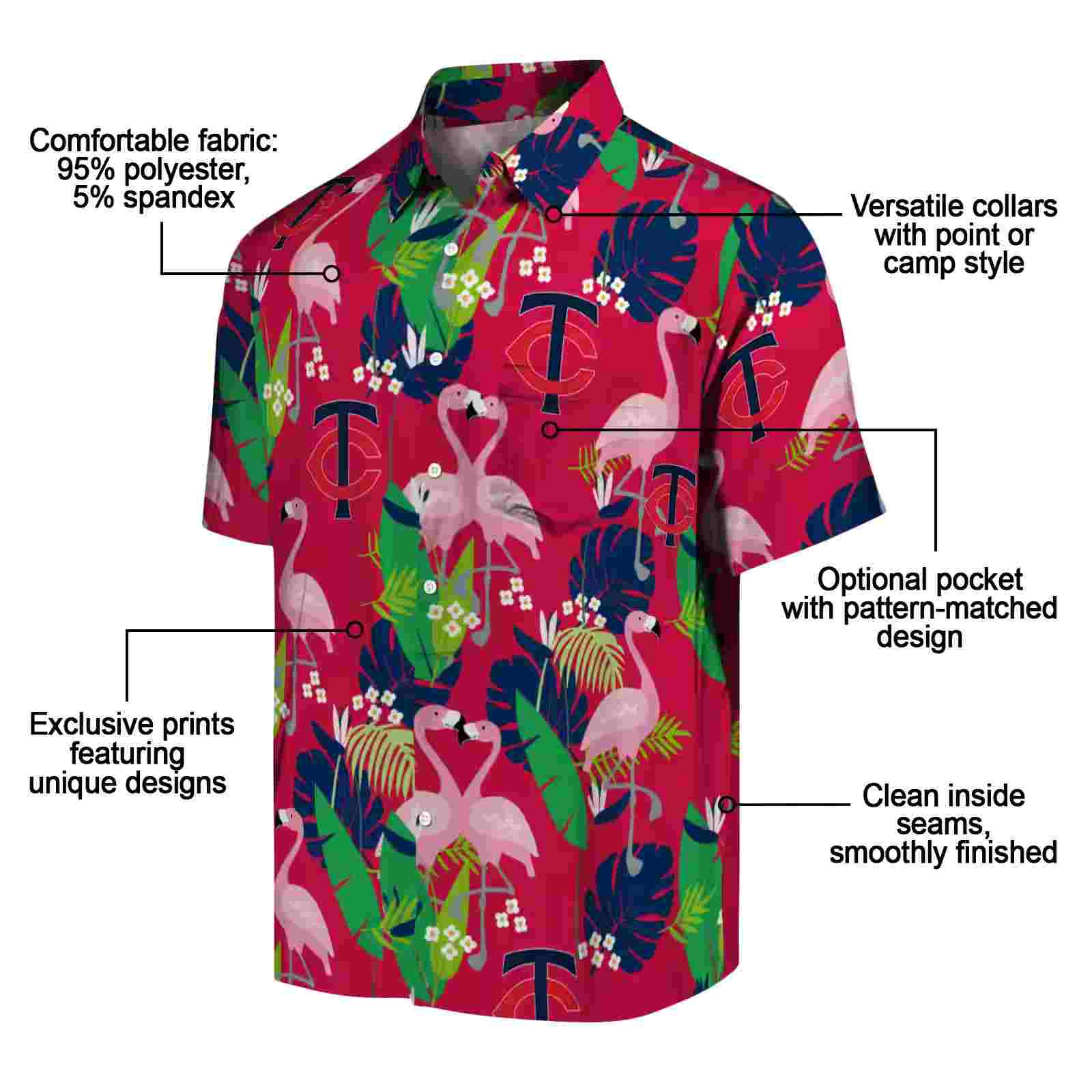 minnesota twins flamingo foliage navy green hawaiian shirt new arrival