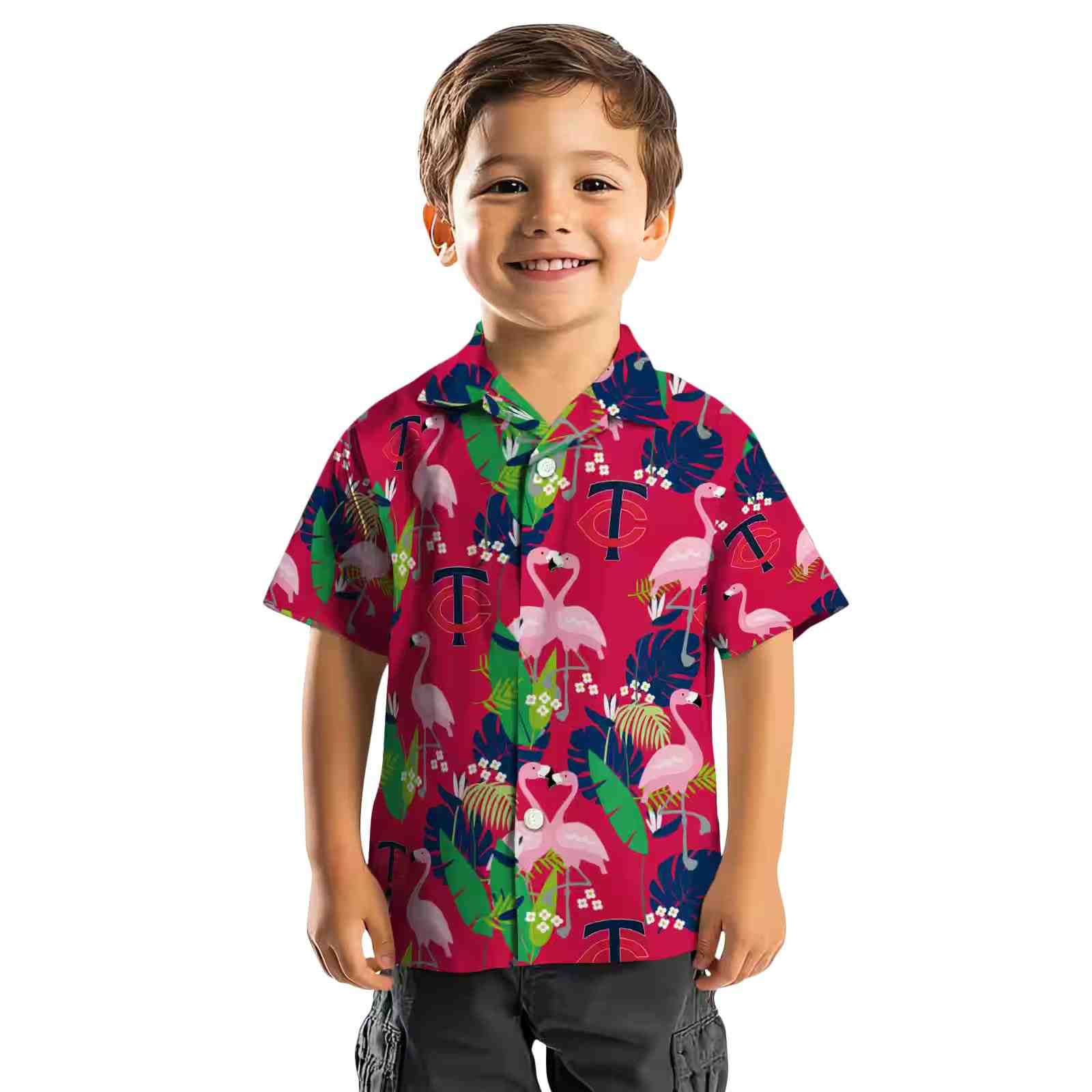 minnesota twins flamingo foliage navy green hawaiian shirt top rated