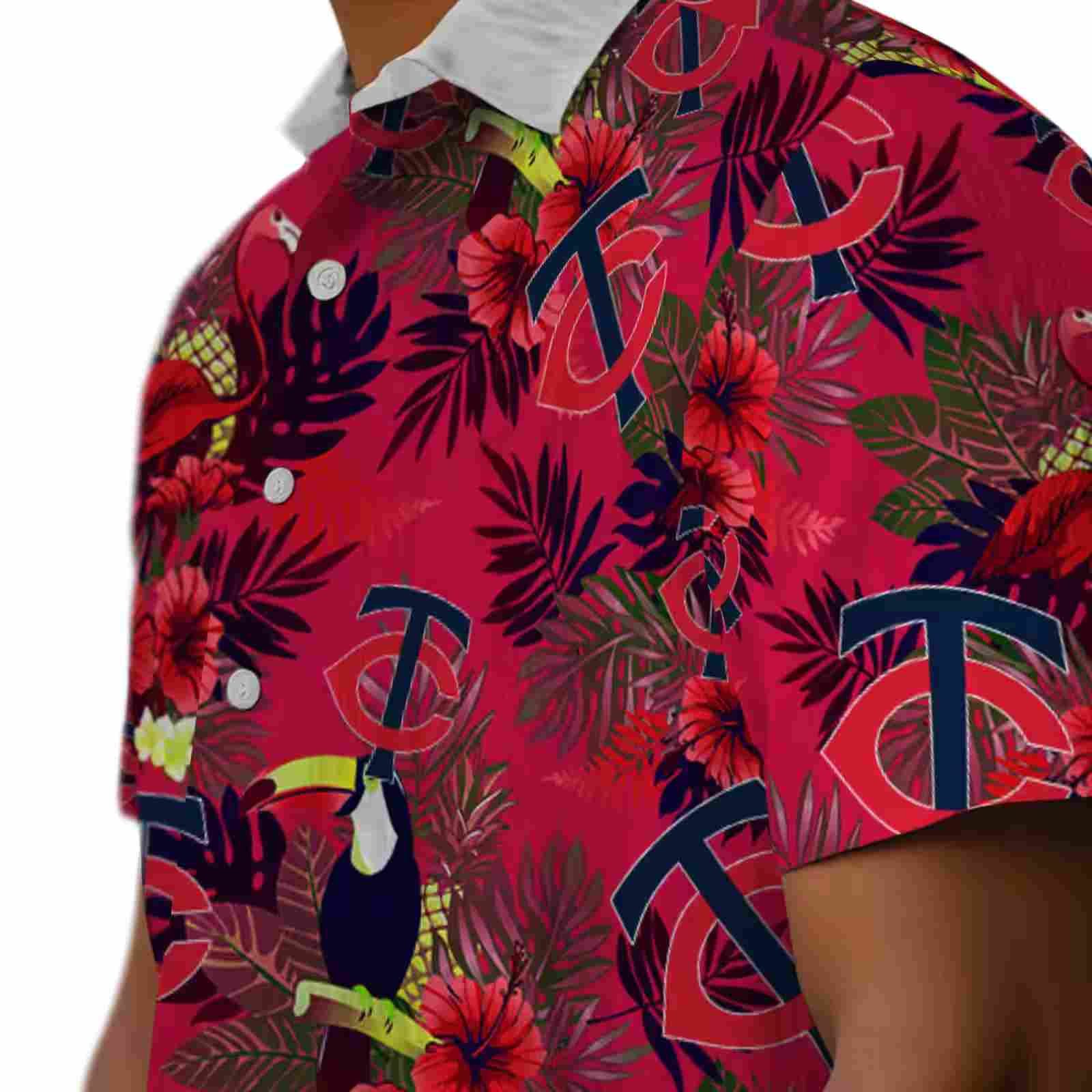 minnesota twins floral toucan navy red hawaiian shirt trendy