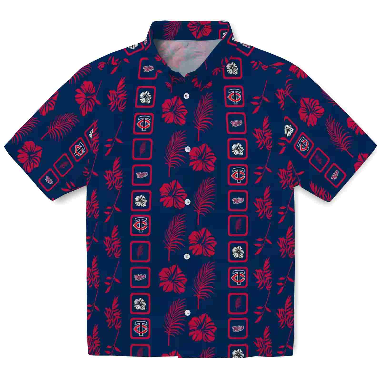 Minnesota Twins Framed Floral Navy Hawaiian Shirt