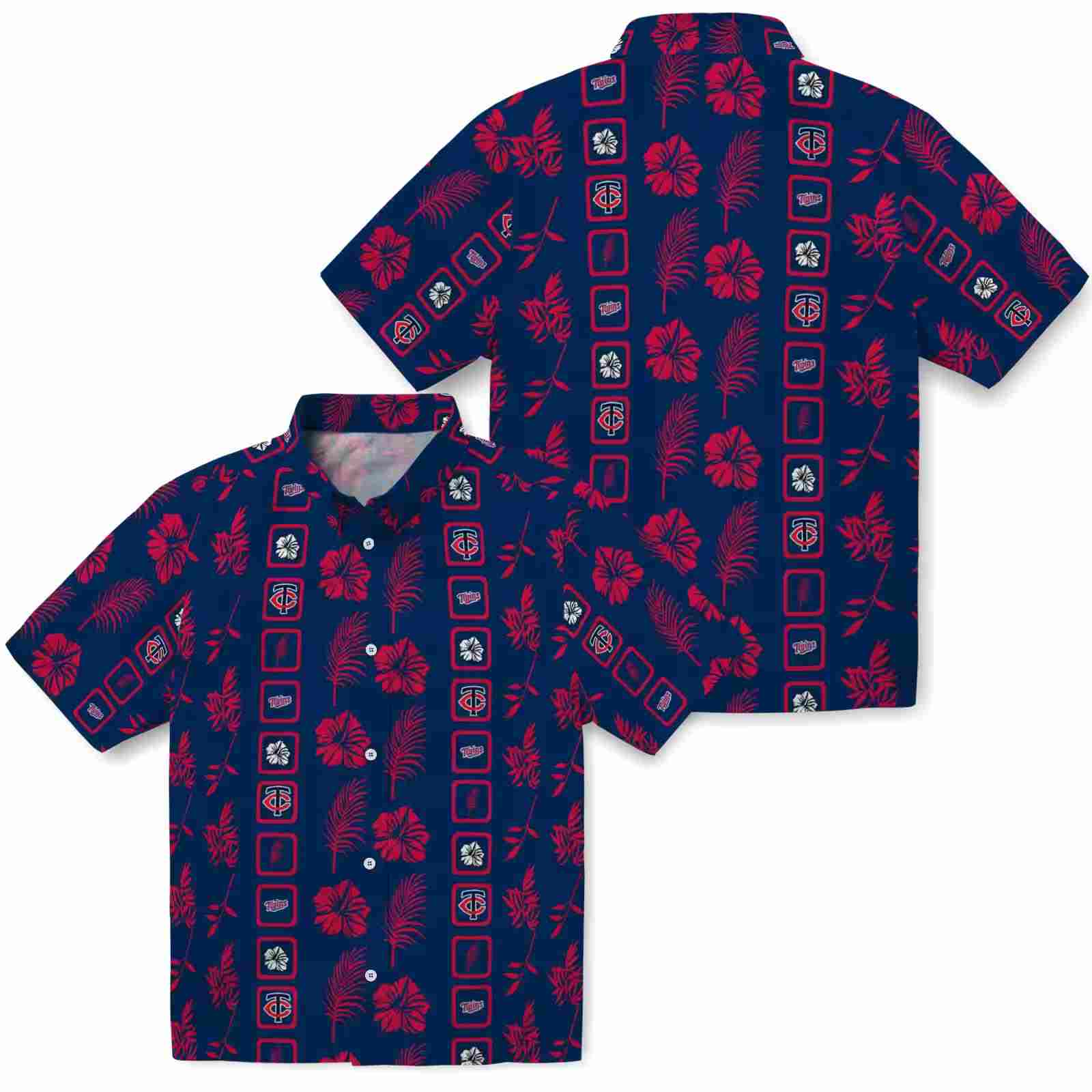 minnesota twins framed floral navy hawaiian shirt high quality