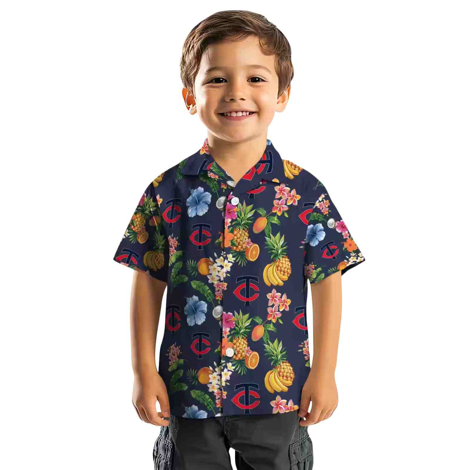 minnesota twins hibiscus and fruit navy blue hawaiian shirt top rated