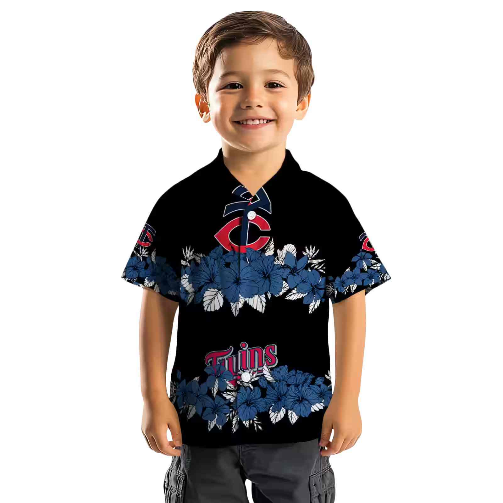 minnesota twins hibiscus stripe navy black hawaiian shirt top rated