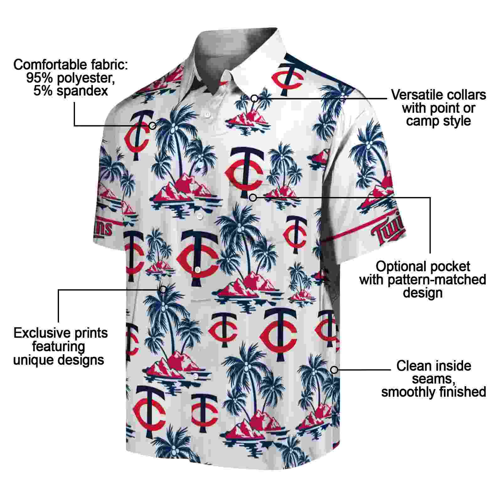 minnesota twins palm island print navy white hawaiian shirt new arrival